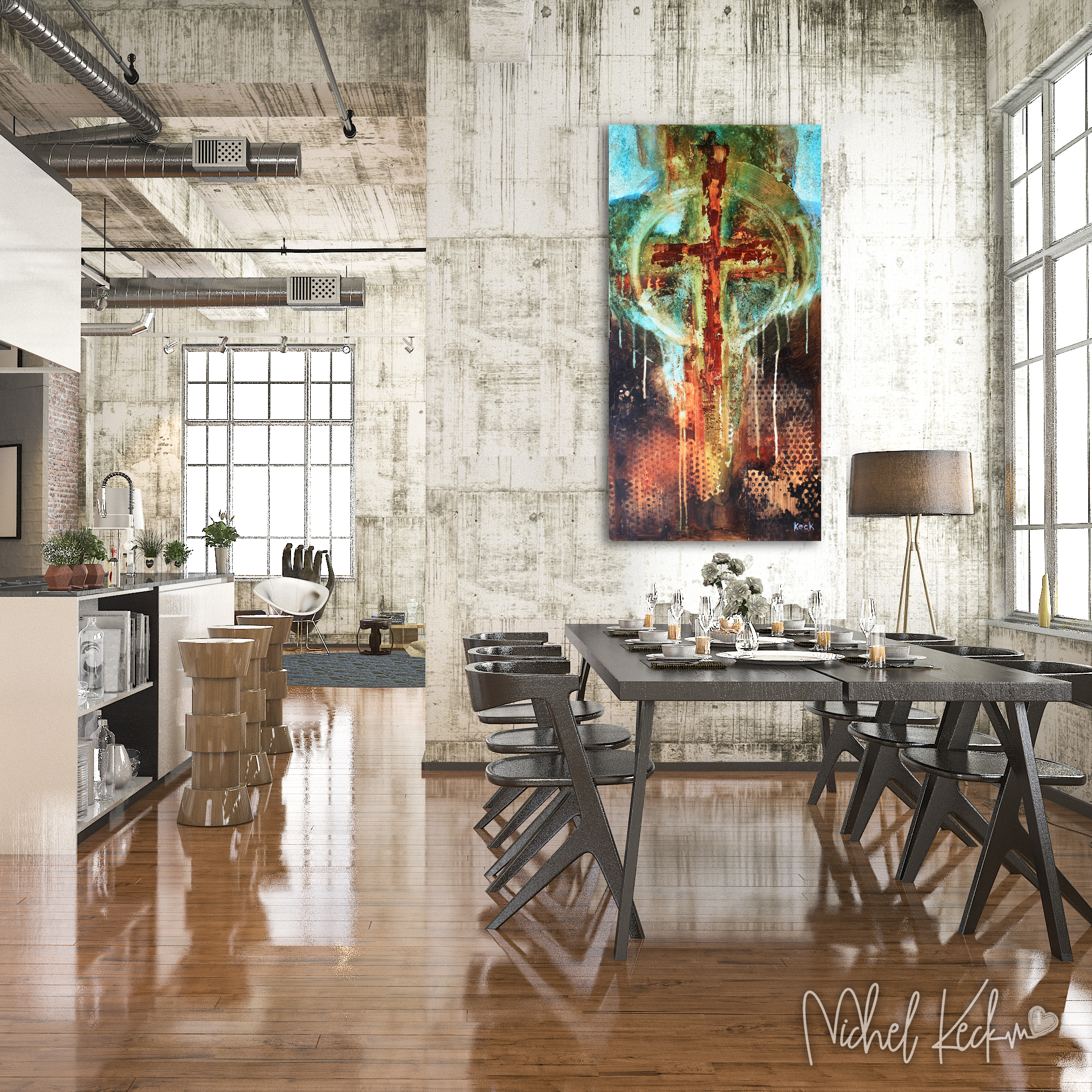 Abstract Cross Art <br>Canvas Print
