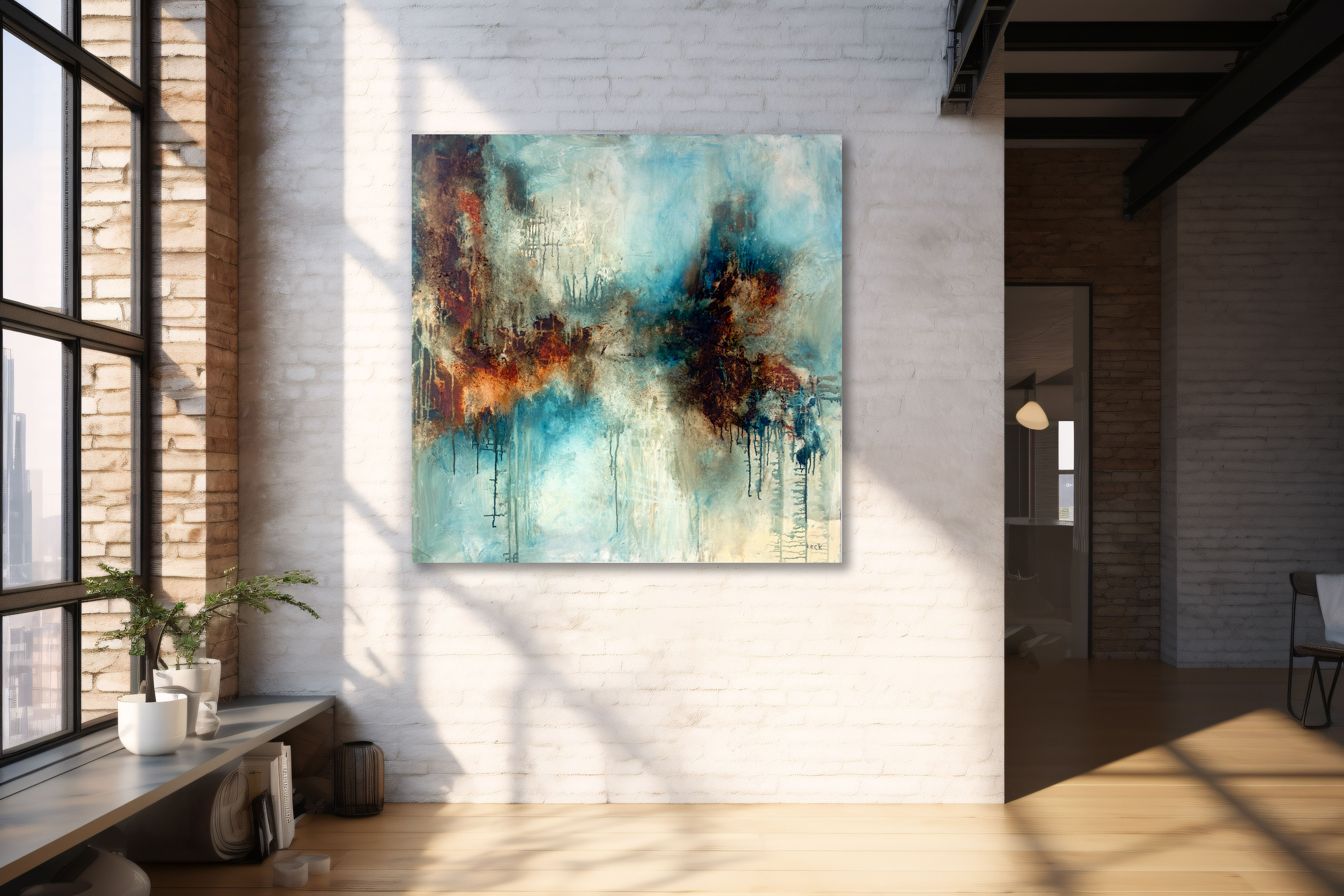 Original Abstract Painting<br>on Canvas<br>Title: Nothing Comes Easy