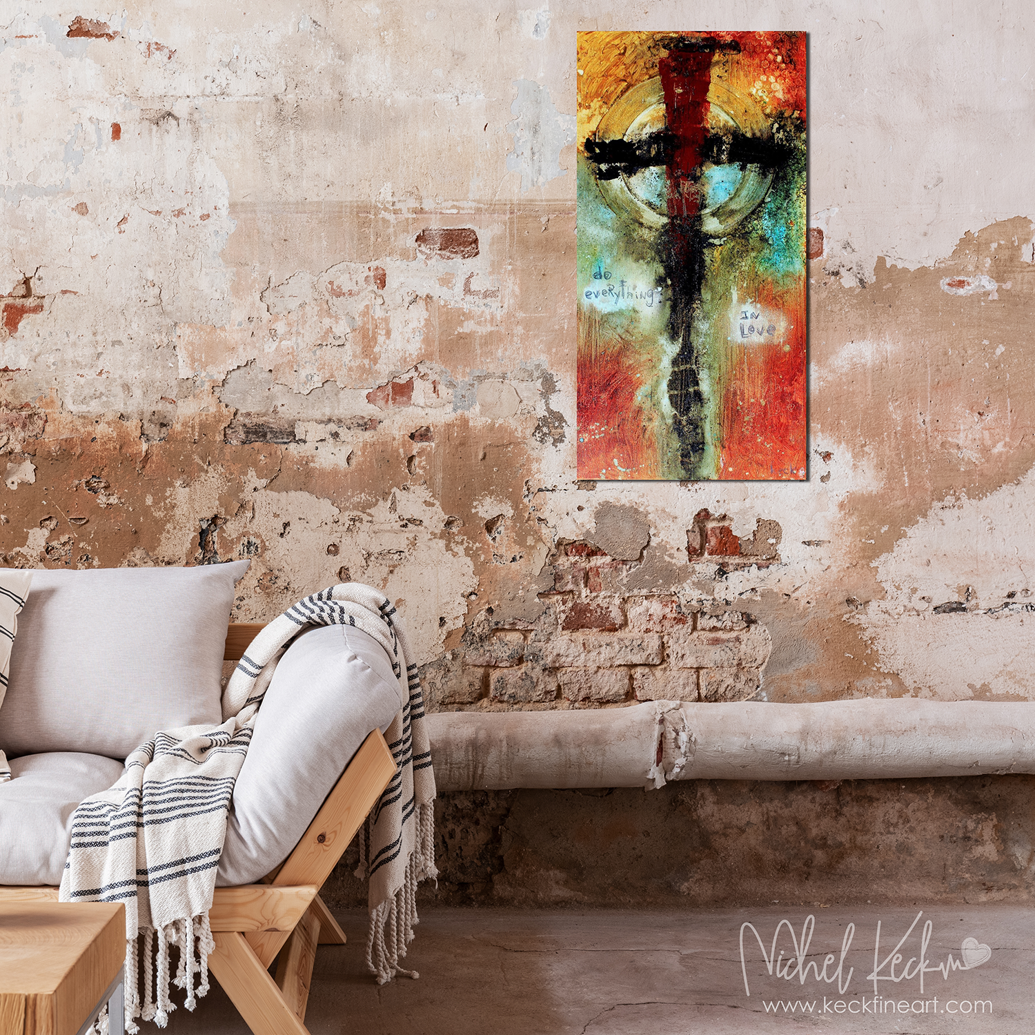 emotive abstract crosses by Michel Keck. Cross Art Paintings & Prints.