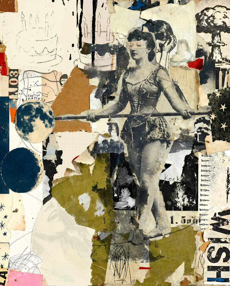 Collage Art. Collage Artist Michel Keck.  Contemporary Collage Art Canvas and Paper Prints and Original Collage Art.