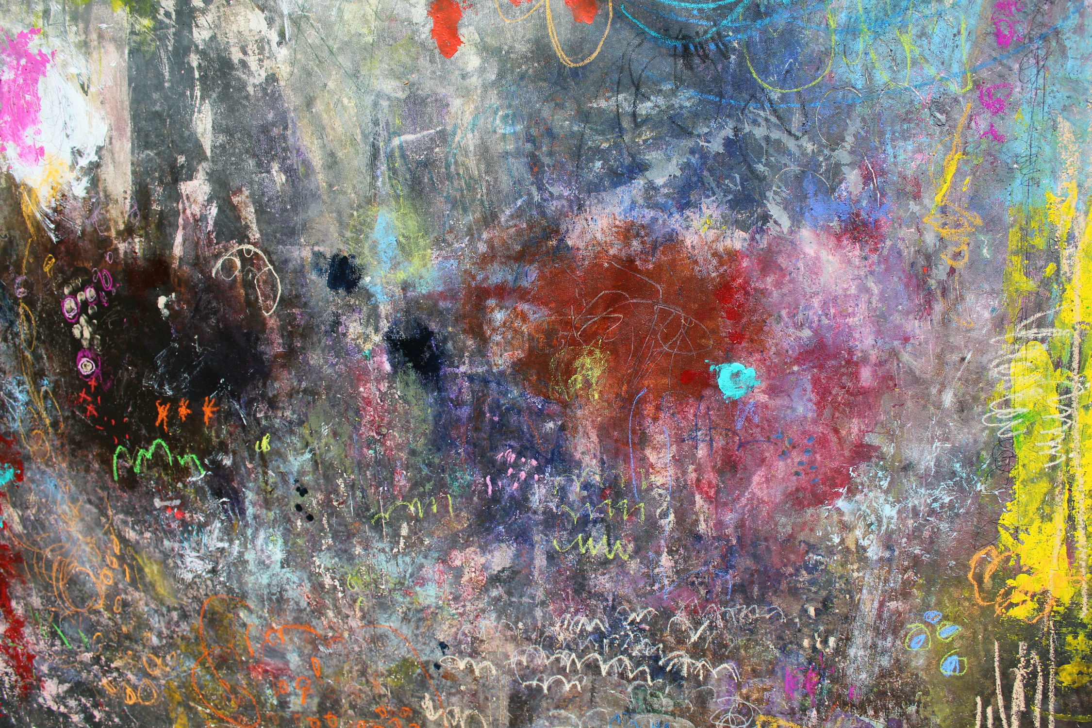 Huge, colorful abstact art paintings and colorful prints of Michel Keck