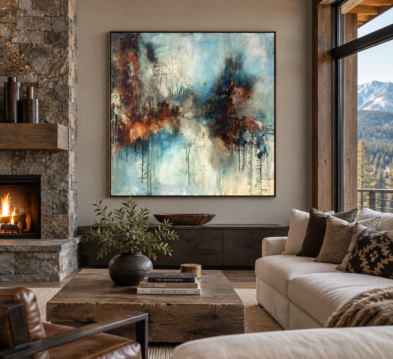 Original Abstract Painting<br>on Canvas<br>Title: Nothing Comes Easy