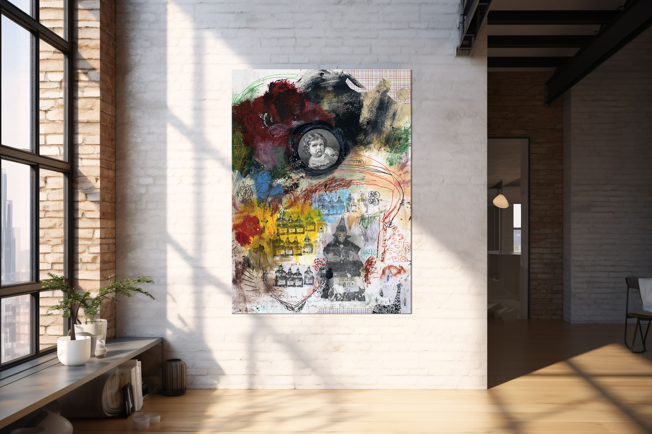 #091205 <br>Title: Time Waits for No One <br> Mixed Media Art Print