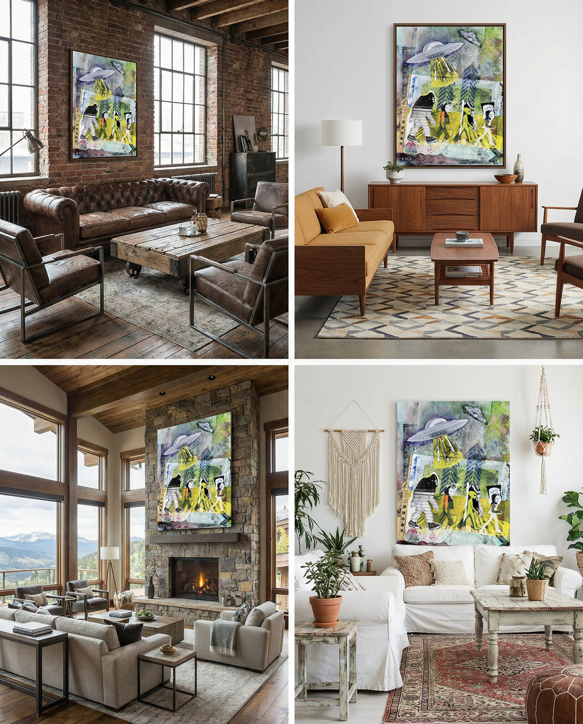 UFO Alien Unicorn Bigfoot<br> Canvas Art Print <br>Walk Among Us