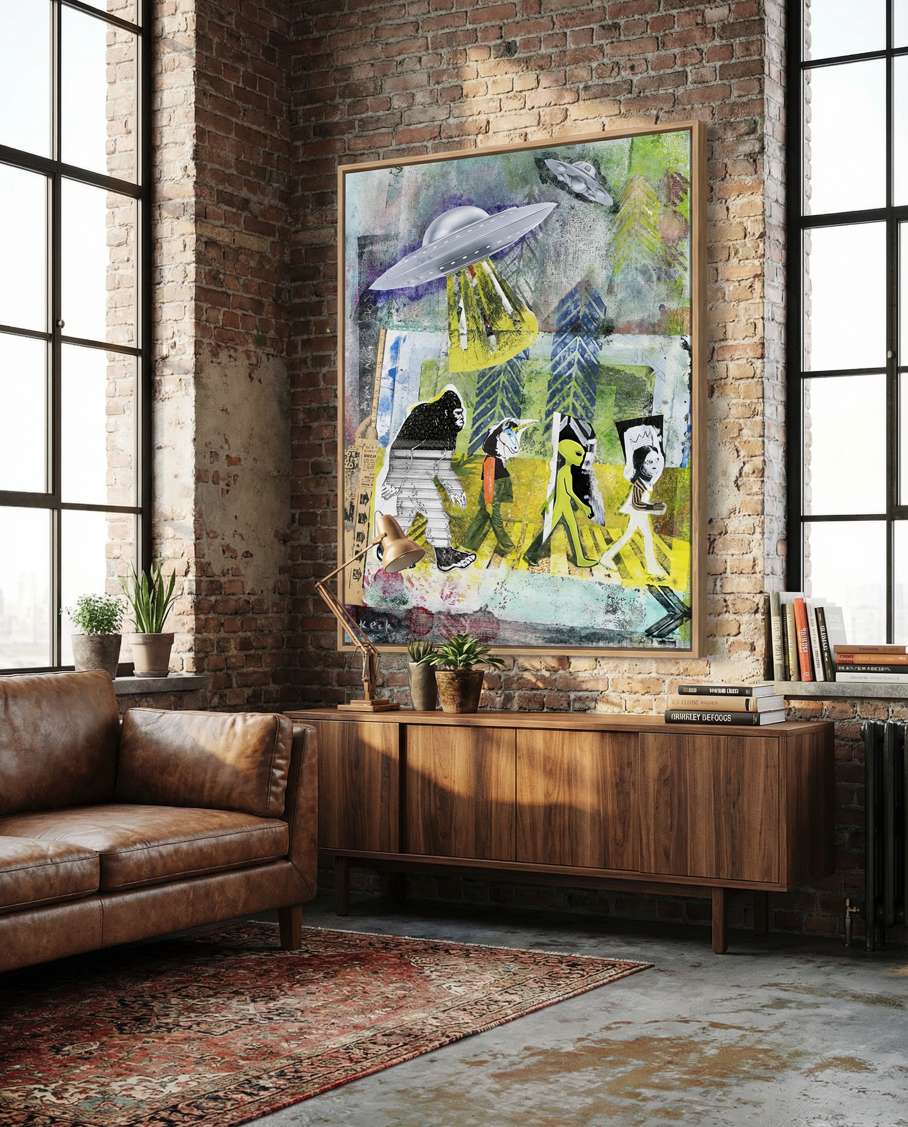 UFO Alien Unicorn Bigfoot<br> Canvas Art Print <br>Walk Among Us