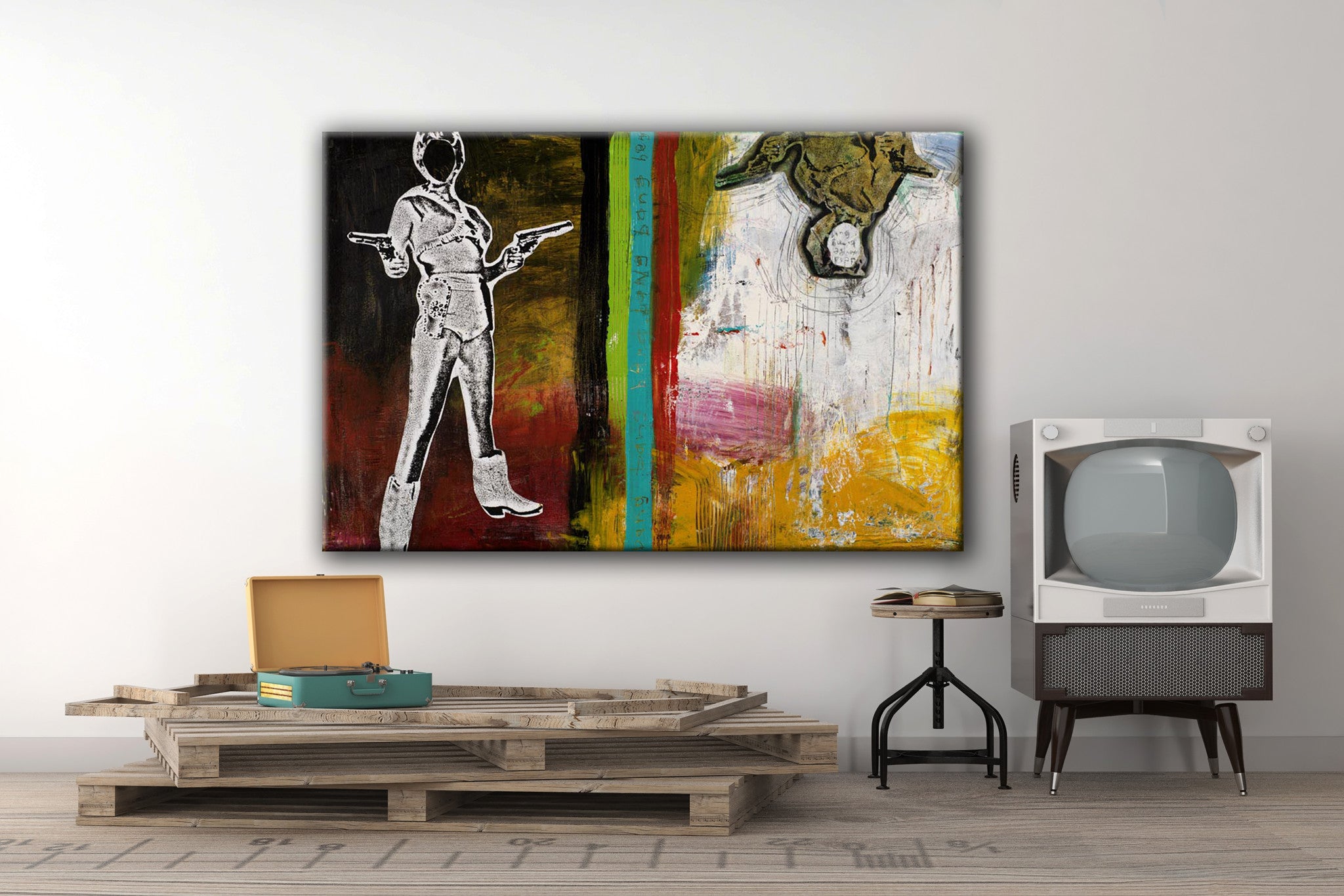 MIXED MEDIA ART Canvas Print of Bang Bang