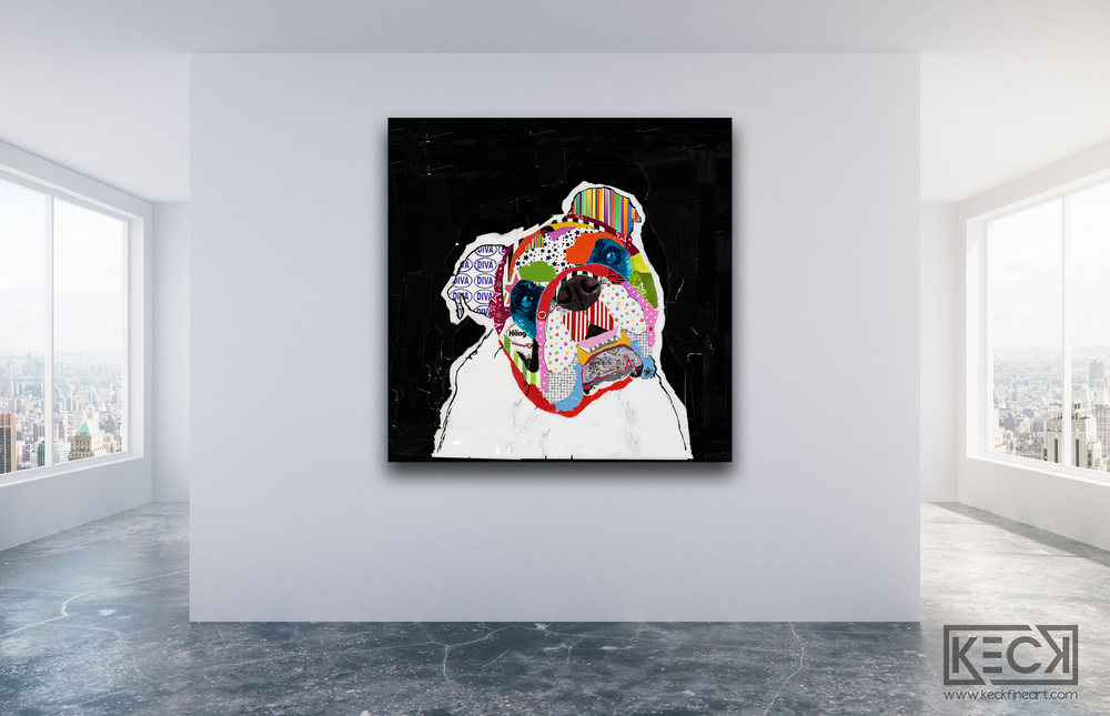 
                
                    Load image into Gallery viewer, #010907 &amp;lt;br&amp;gt; English Bulldog &amp;lt;br&amp;gt; Dog Art Canvas Print
                
            
