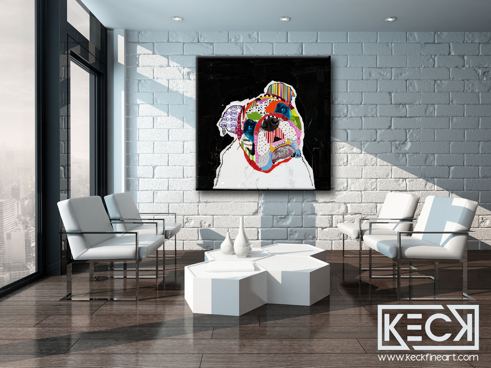 
                
                    Load image into Gallery viewer, #010907 &amp;lt;br&amp;gt; English Bulldog &amp;lt;br&amp;gt; Dog Art Canvas Print
                
            
