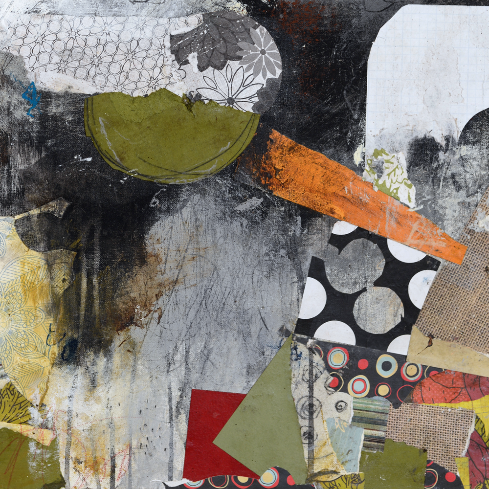 COLORFUL ART PRINTS:  Colorful mixed media, torn paper collage art canvas prints.  Small to OVERSIZED