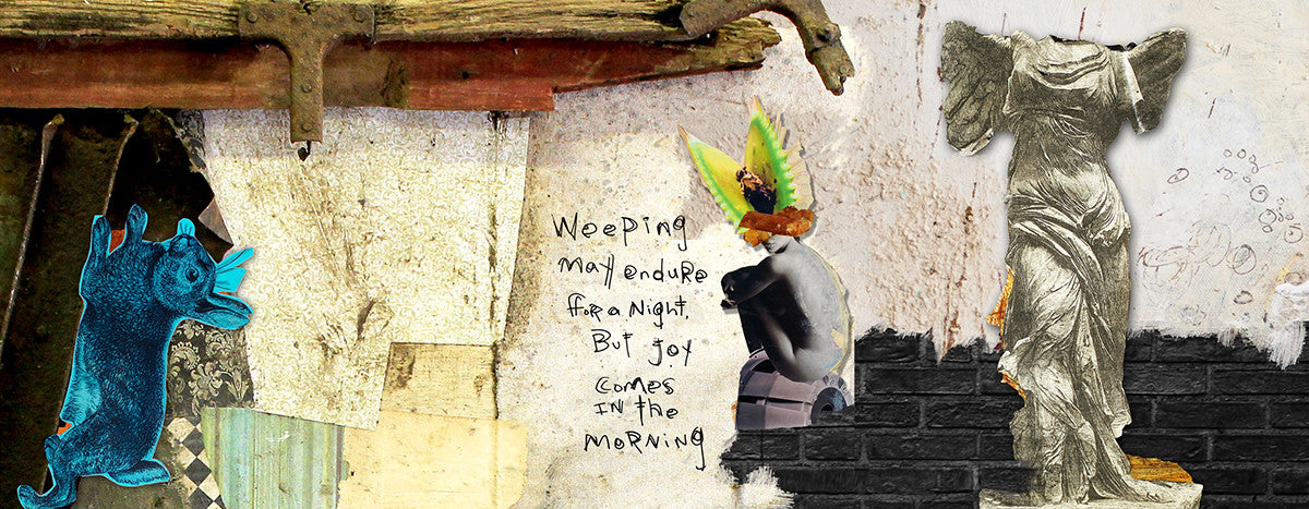 MIX MEDIA ART Canvas Print of Joy Comes in the Morning