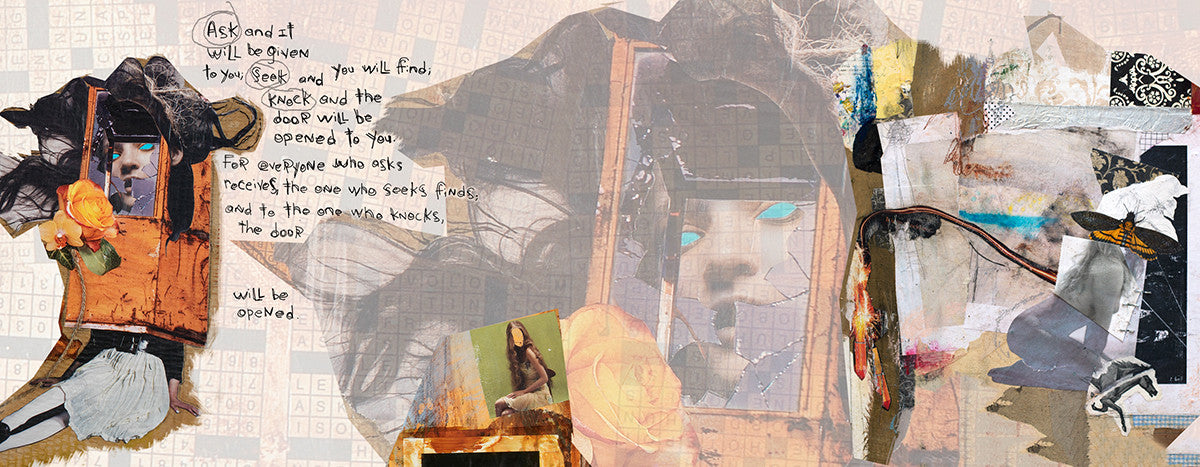 MIXED MEDIA ART Canvas Print of Ask