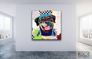 Abstract Dog Art Collage Canvas Prints Forsale