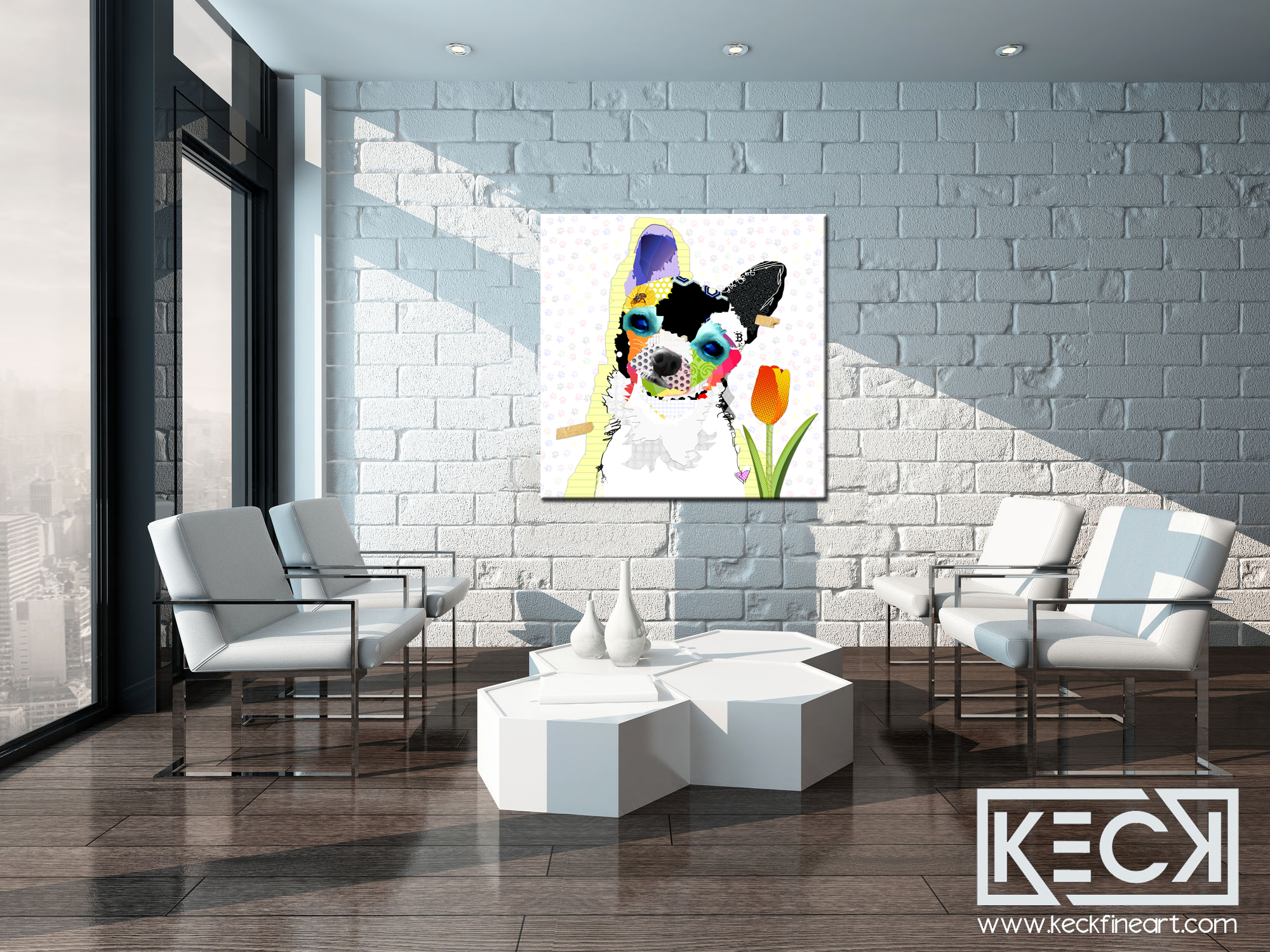 Chihuahua Dog Art. Wholesale and Retail dog art prints of Chihuahuas.  Chihuahua colorful canvas art prints. Large Chihuahua Art. 