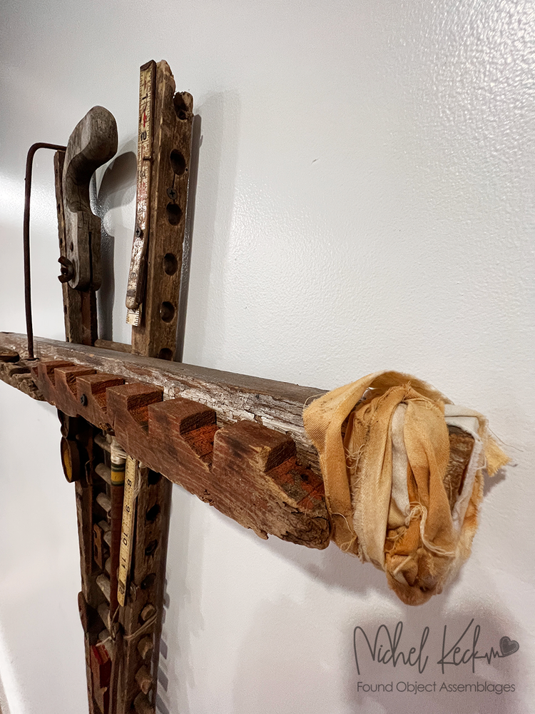 found object assemblage, found object art, found object cross art