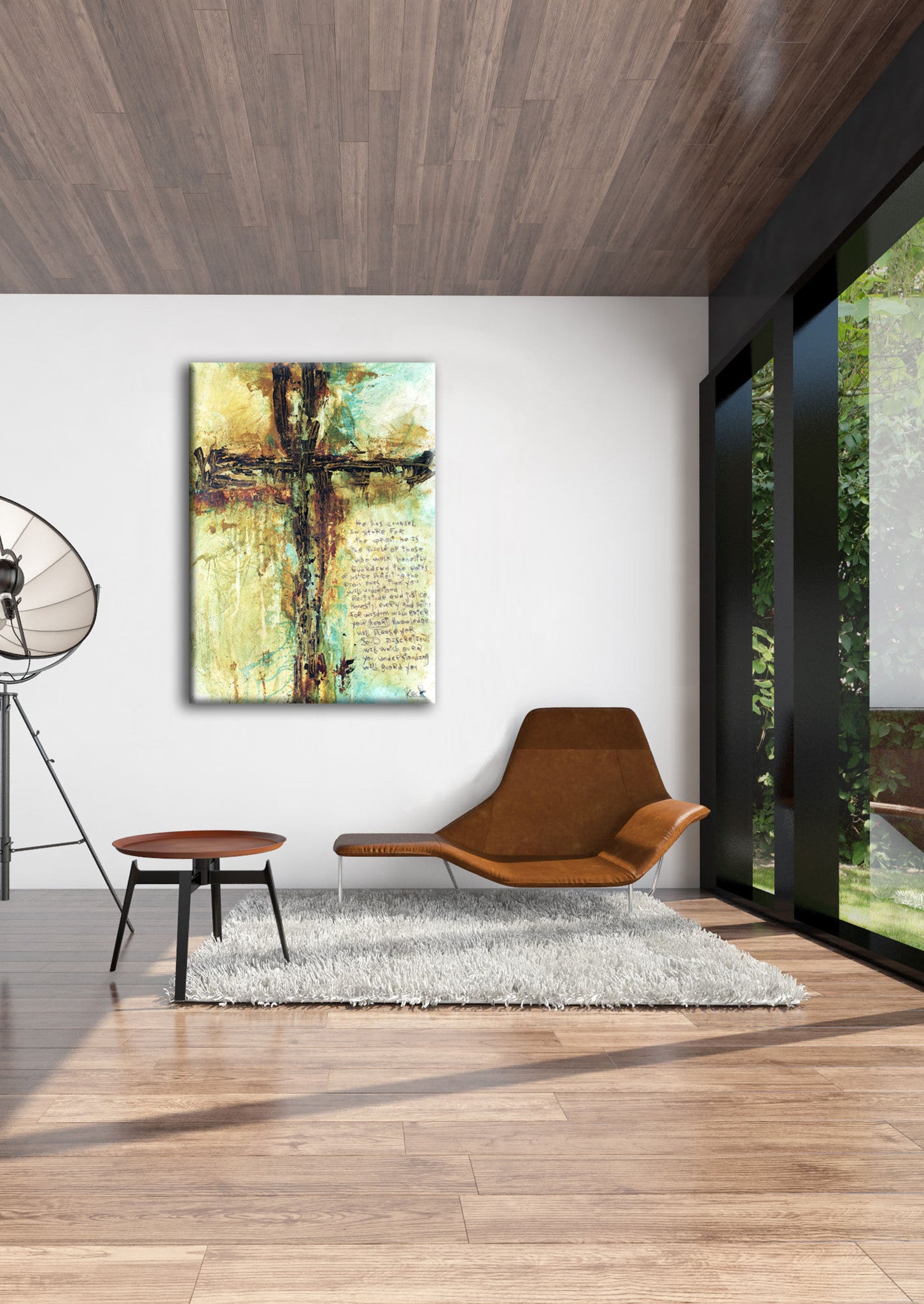 Abstract Cross Art <br>With Scripture<br>Canvas Print