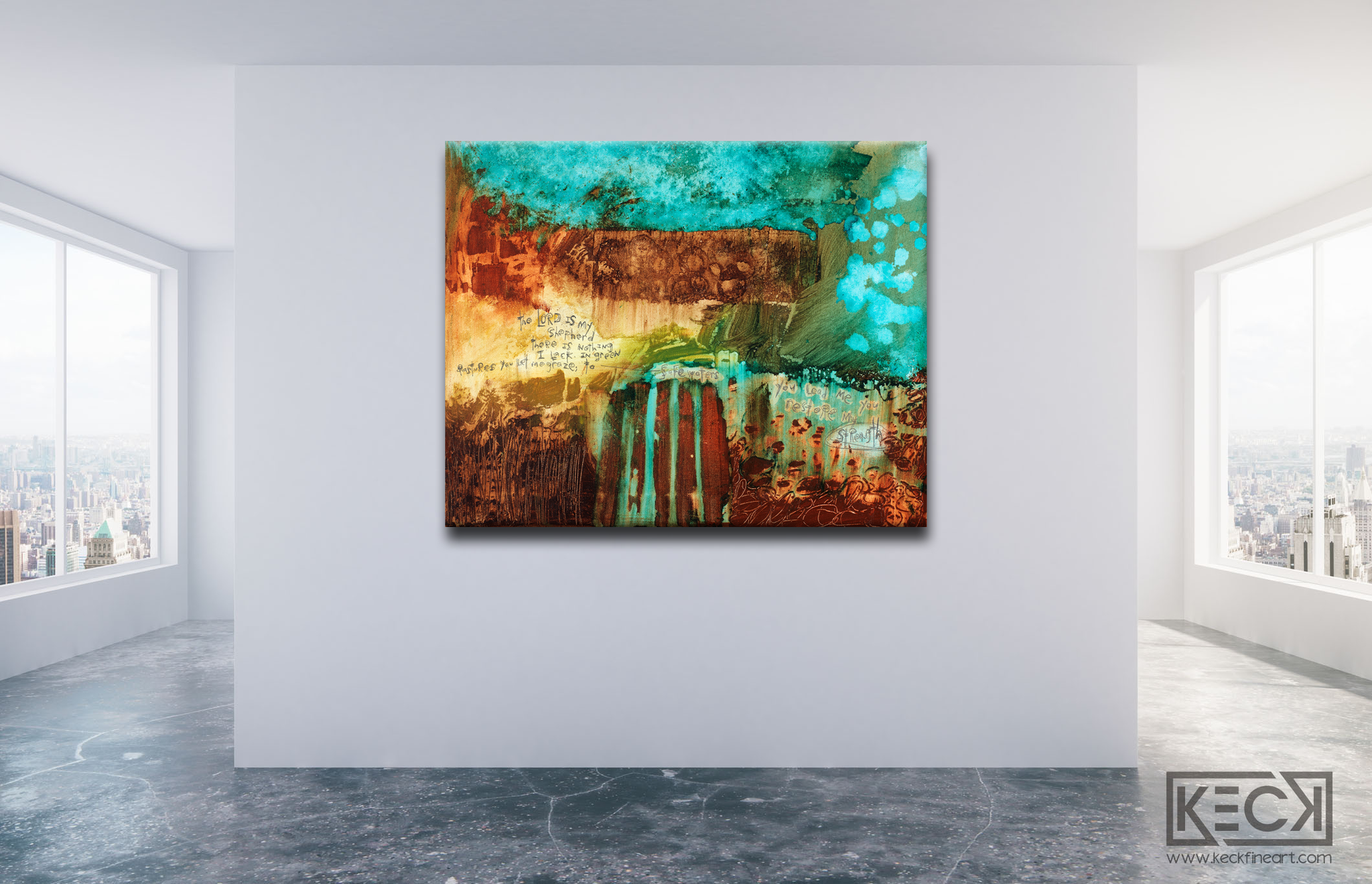 Abstract Scripture Art<br>Canvas Print<br> Psalm 23