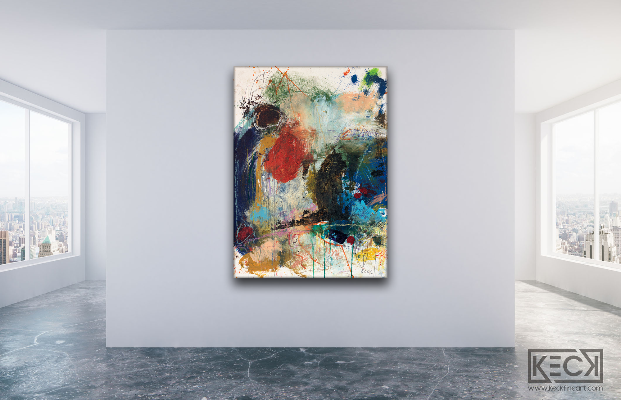 LARGE ABSTRACT CANVAS ART PRINTS BY MICHEL KECK