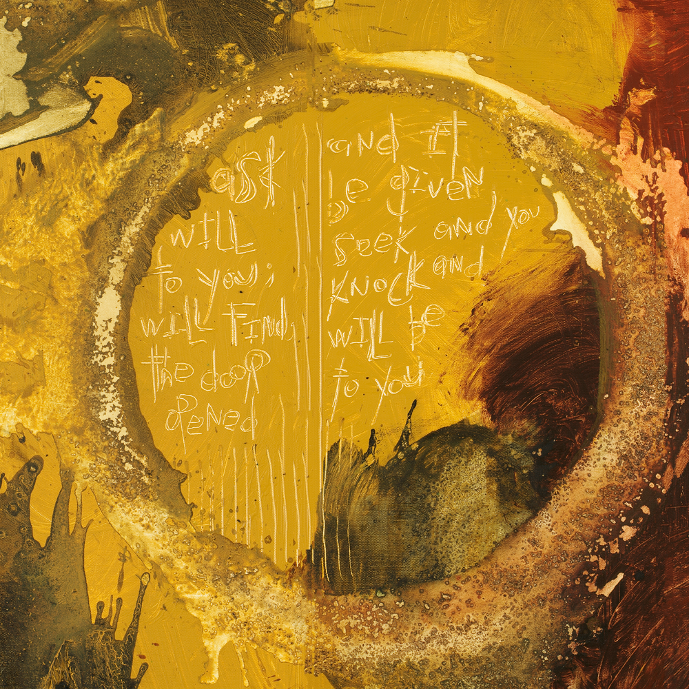 Abstract Scripture Art<br>Canvas Art Print<br>Matthew 7:7-8
