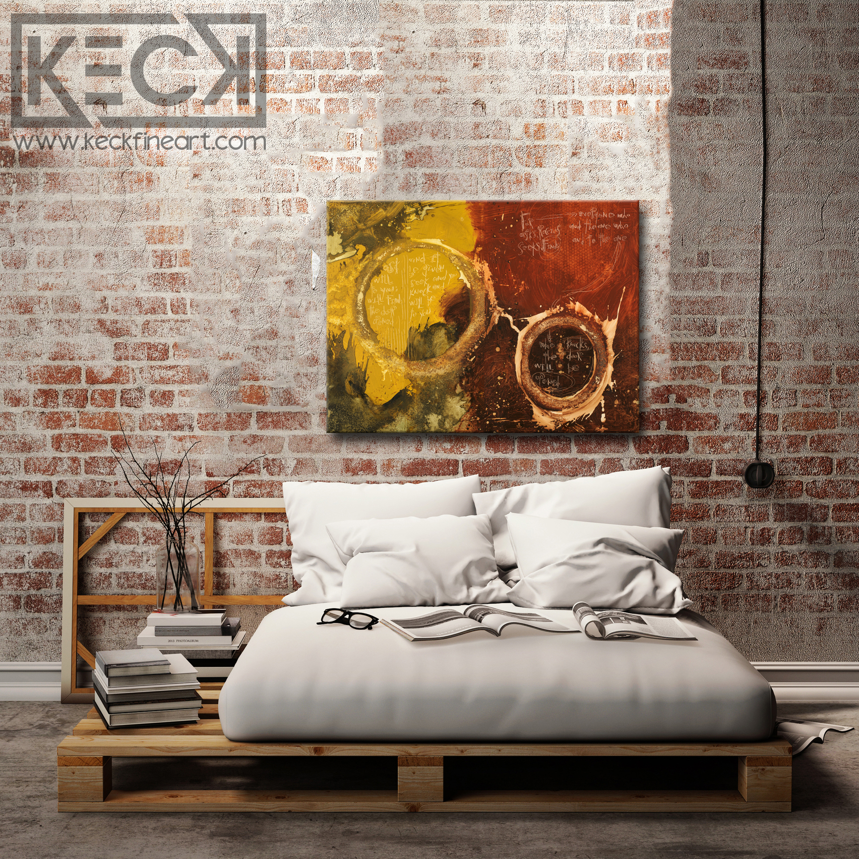 Abstract Scripture Art<br>Canvas Art Print<br>Matthew 7:7-8