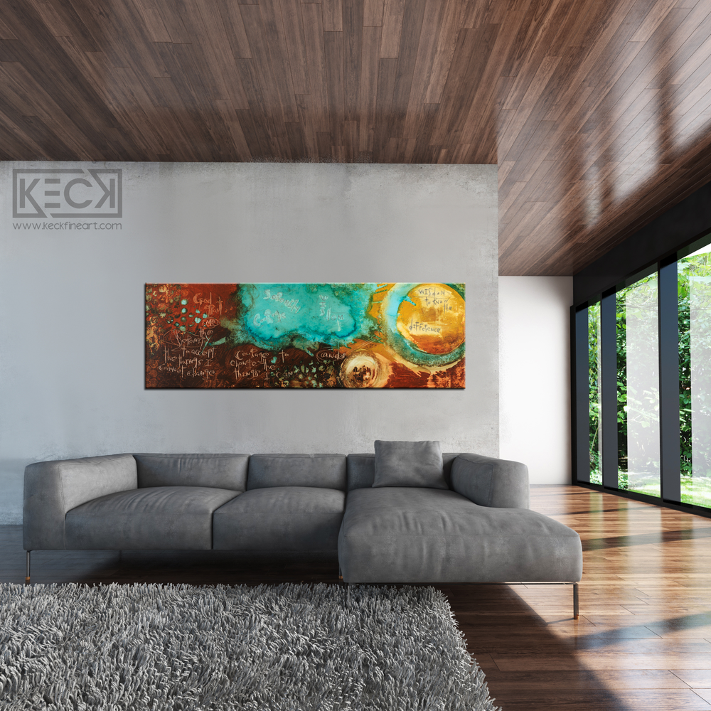 Serenity Prayer Artwork Gallery:  Huge selection of modern abstract art prints with the Serenity Prayer.