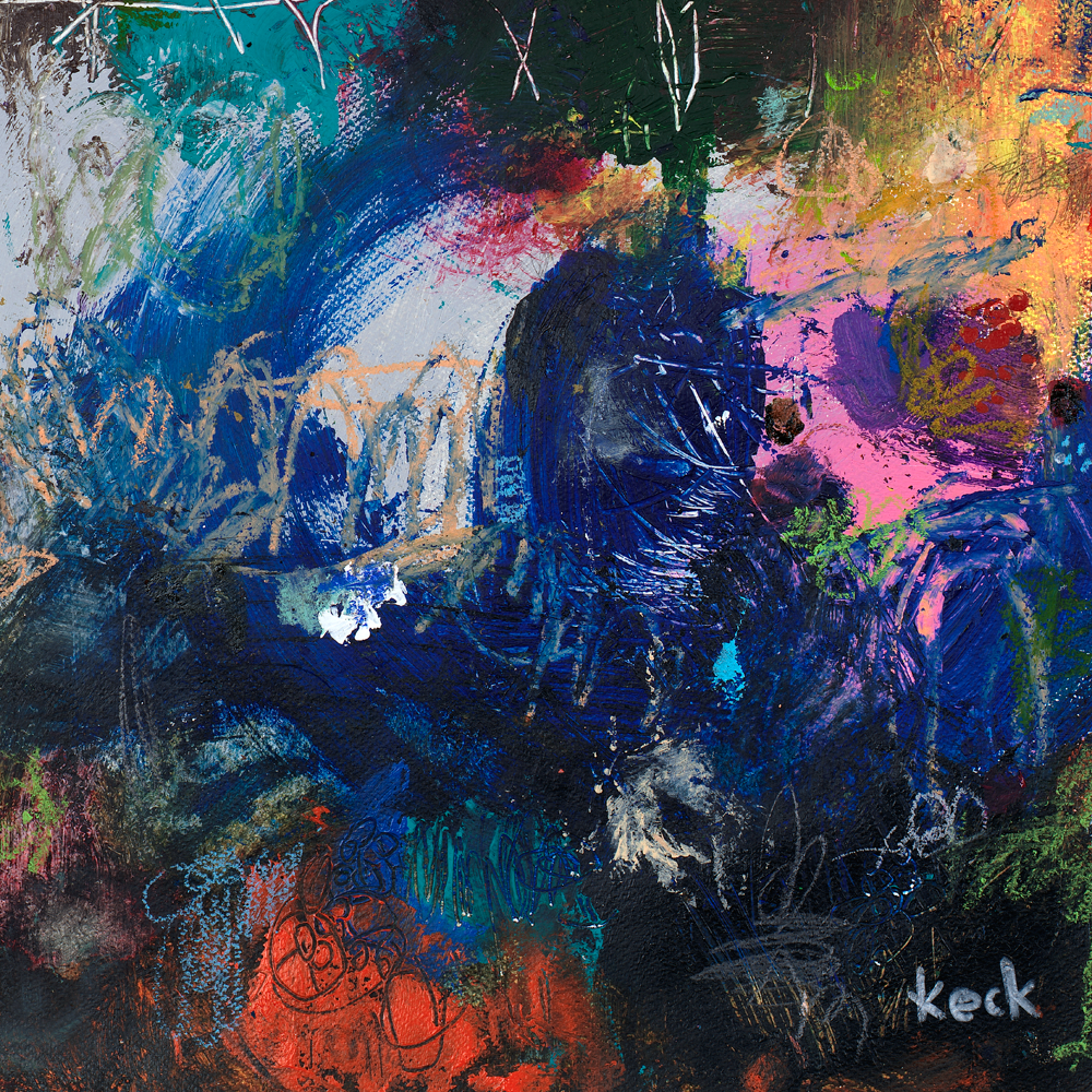 Colorful art prints on canvas by Michel Keck.