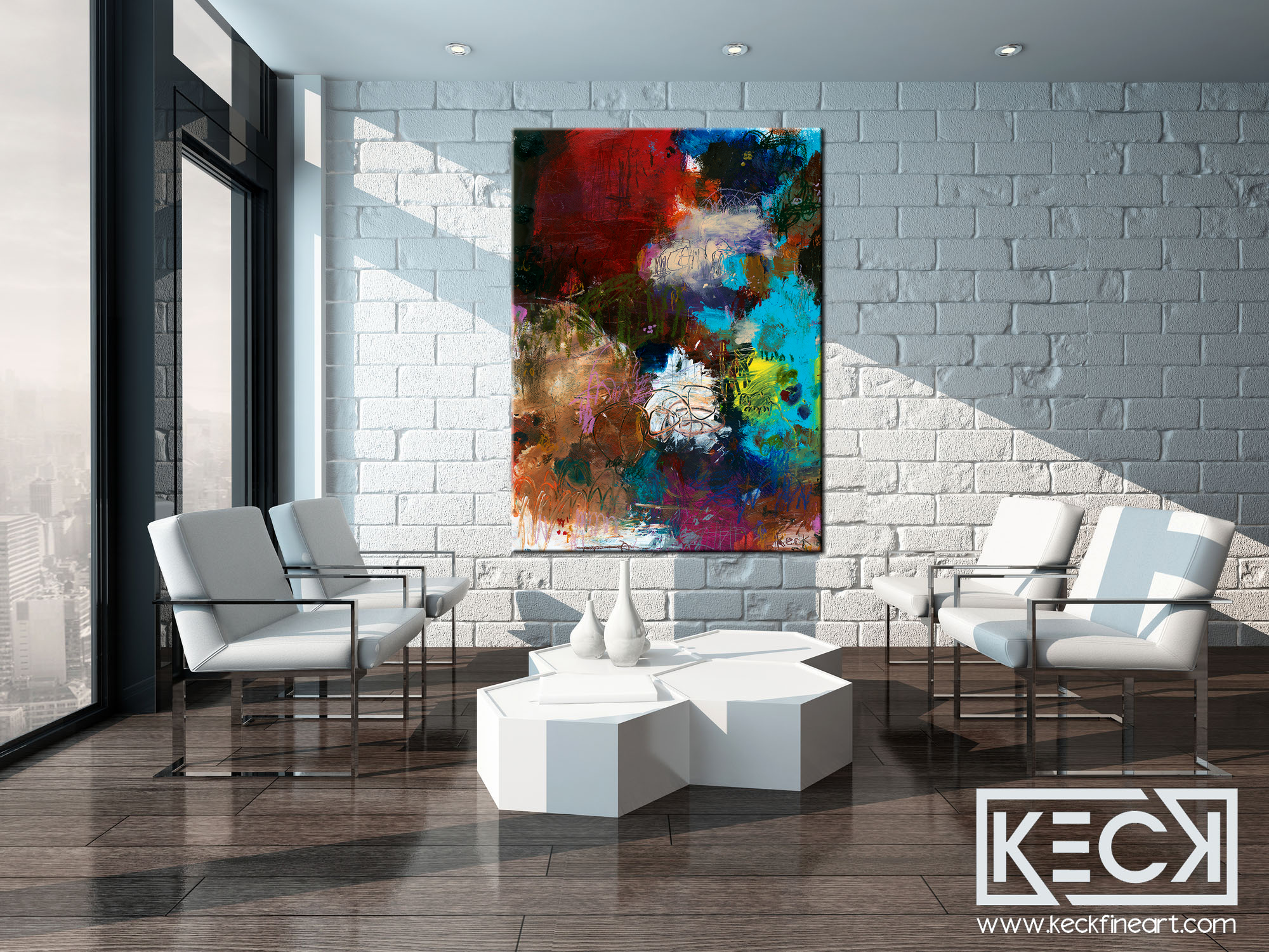 LARGE ABSTRACT CANVAS ART PRINTS BY MICHEL KECK