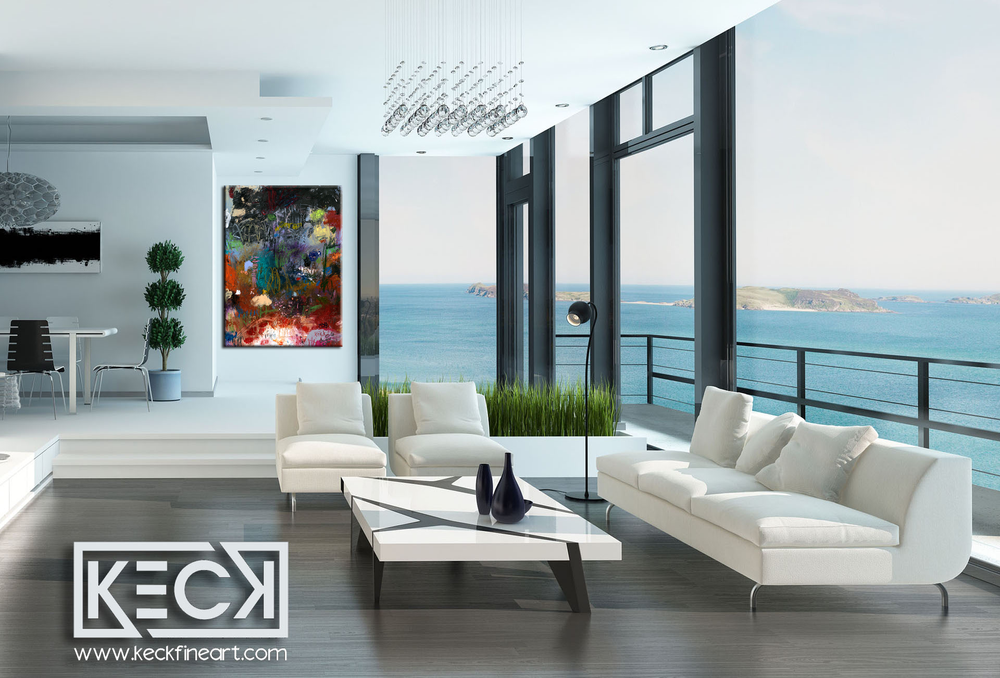 HUGE ABSTRACT CANVAS PRINTS BY MICHEL KECK
