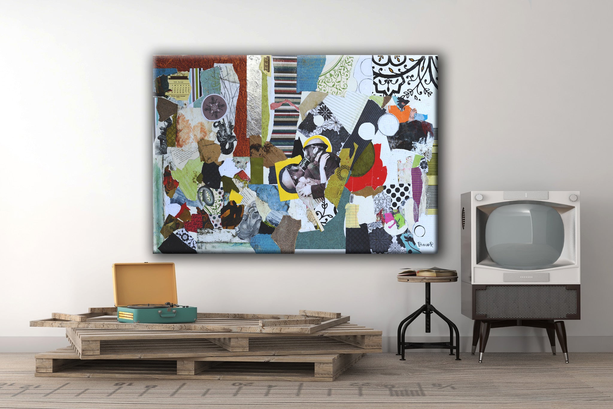 MIXED MEDIA ART Canvas Print of With a Little Luck