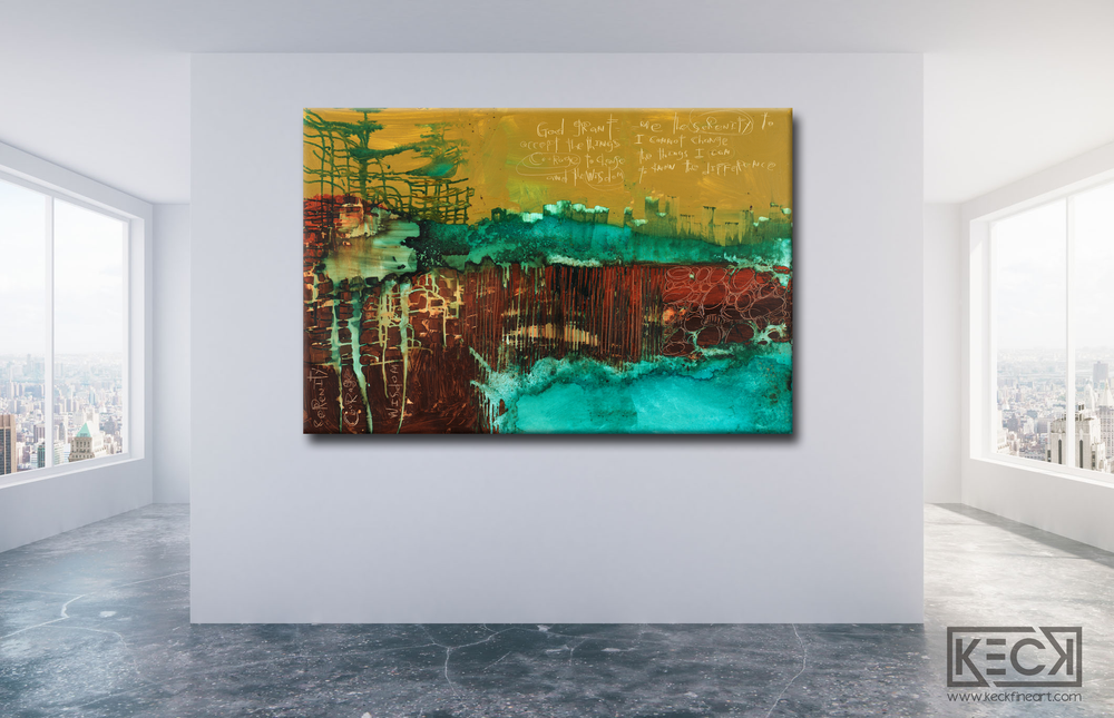 One of a kind SERENITY PRAYER abstract paintings and prints