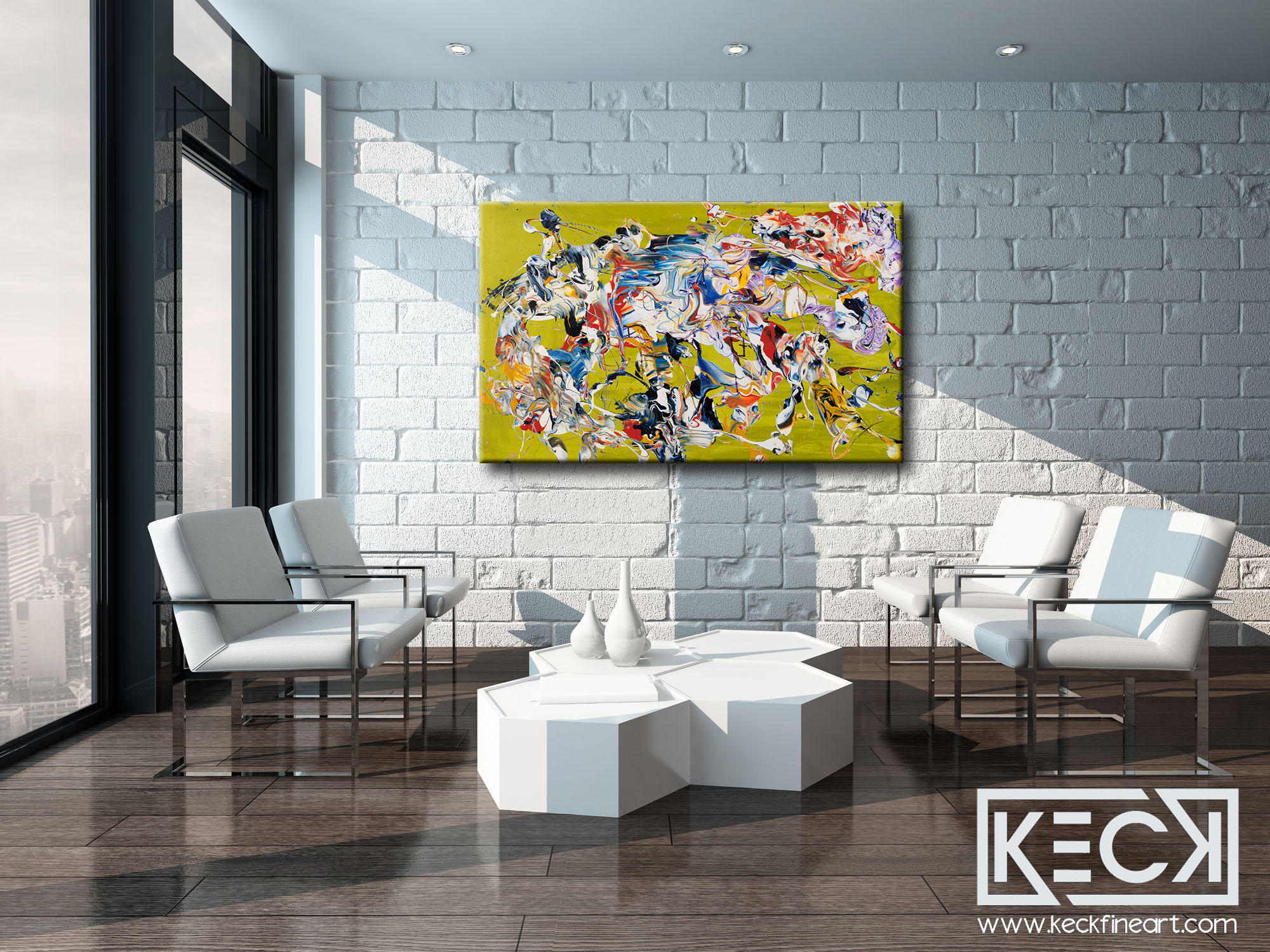 LARGE ABSTRACT CANVAS ART PRINTS BY MICHEL KECK