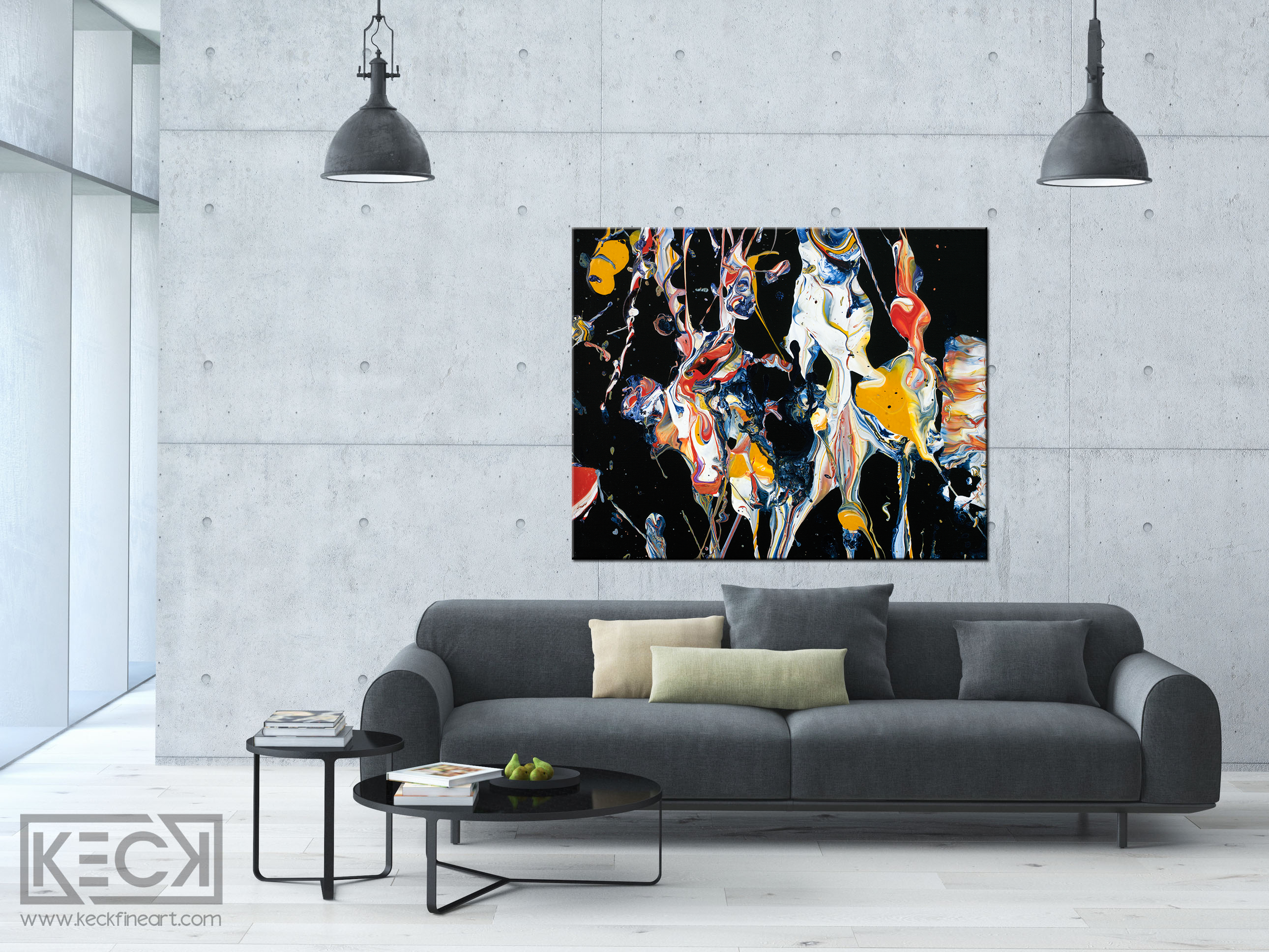 LARGE ABSTRACT CANVAS ART PRINTS BY MICHEL KECK