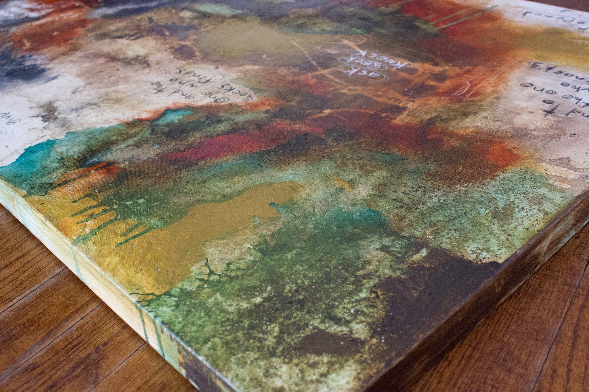 Original Abstract Scripture <br>Painting on Canvas<br> Matthew 7:7-8