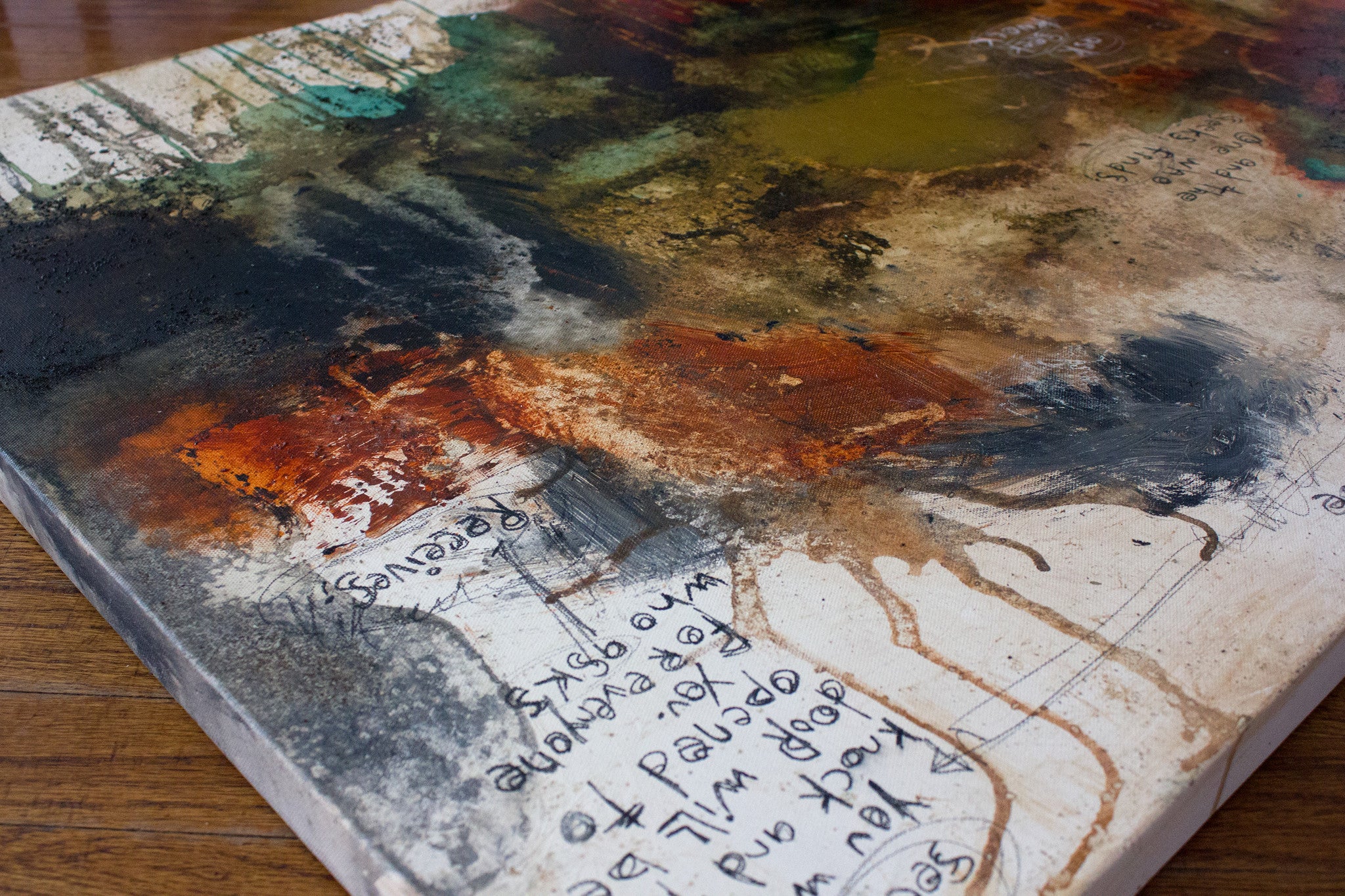 Original Abstract Scripture <br>Painting on Canvas<br> Matthew 7:7-8