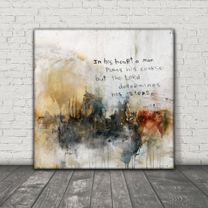 SCRIPTURE ART 071507 Proverbs 16:9 Canvas Print
