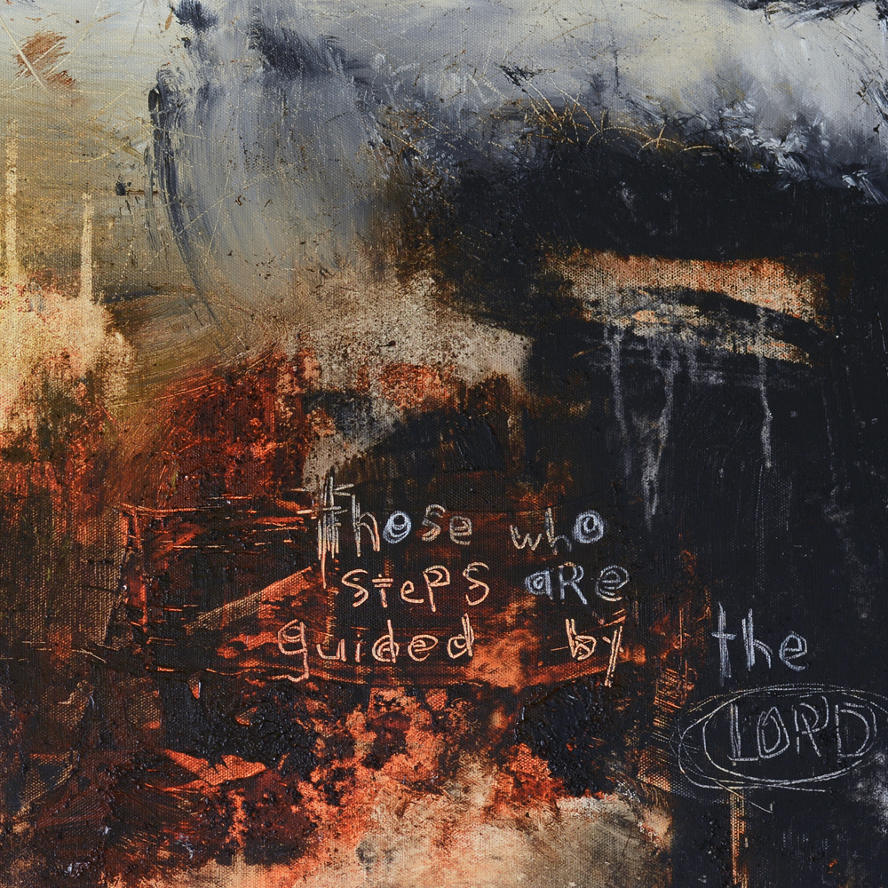 Original Abstract Scripture <br>Painting on Canvas<br> Psalm 37: 23-24