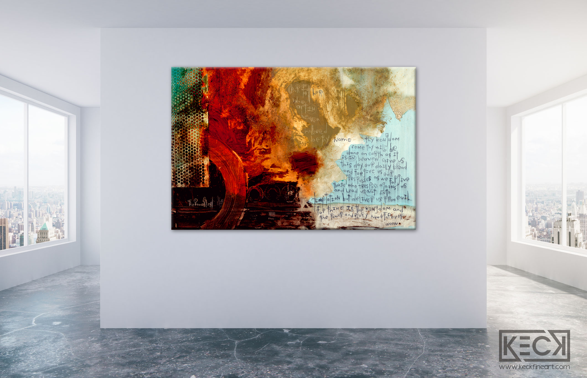 Large Abstract Paintings and Prints with The Lord's Prayer