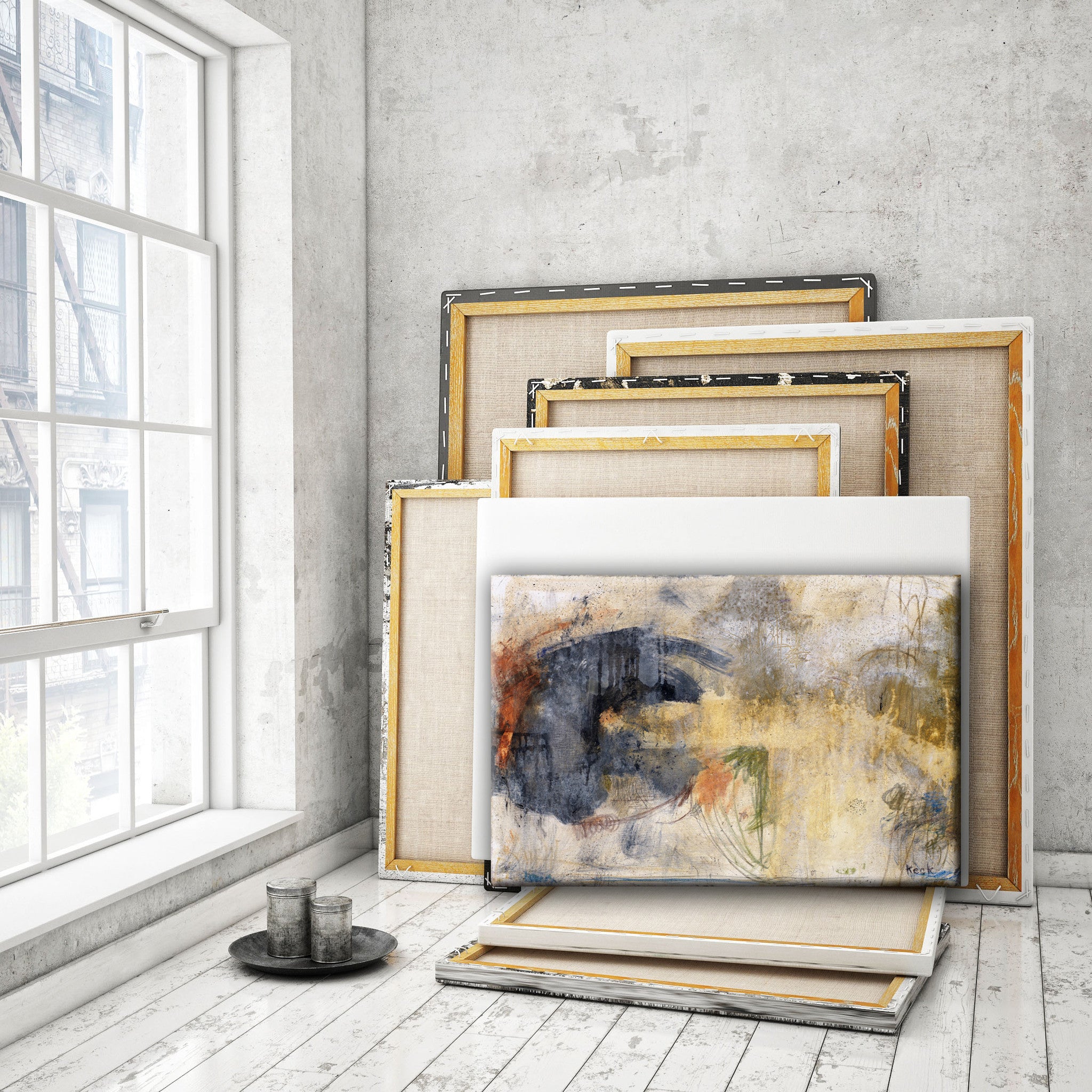 Earth Tones, Raw & Organic <br>Abstract Art Canvas Print<br>Live and Learn