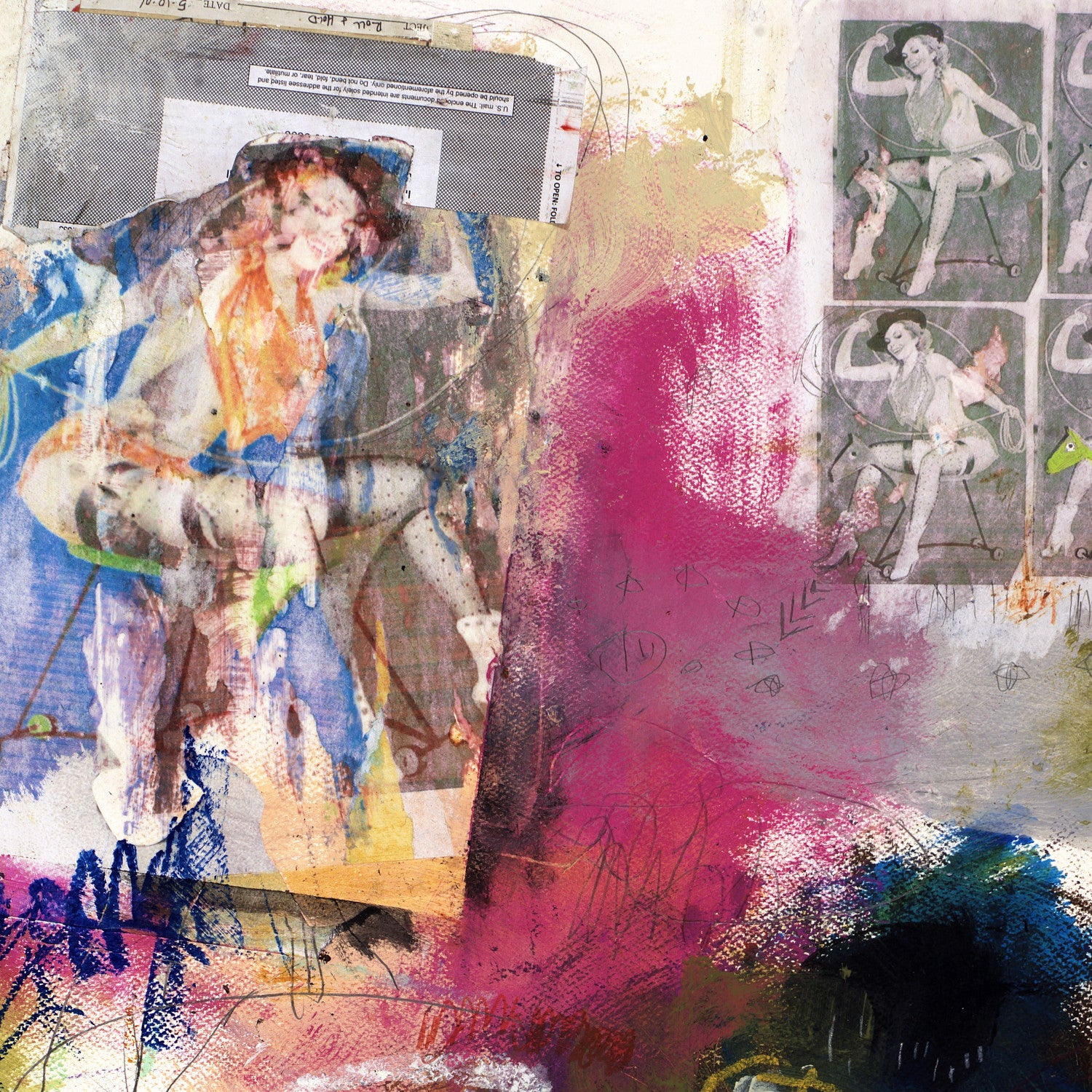 Mixed Media Art Prints Cowgirl Pinup Girl