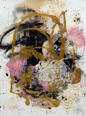 GOLD ABSTRACT CANVAS ART PRINTS BY MICHEL KECK 