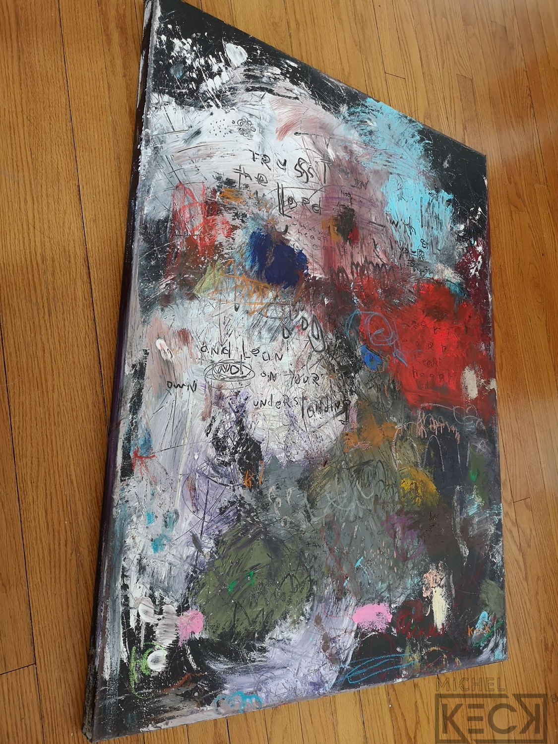 Original Abstract Scripture <br>Painting on Canvas<br>Proverbs 3:5