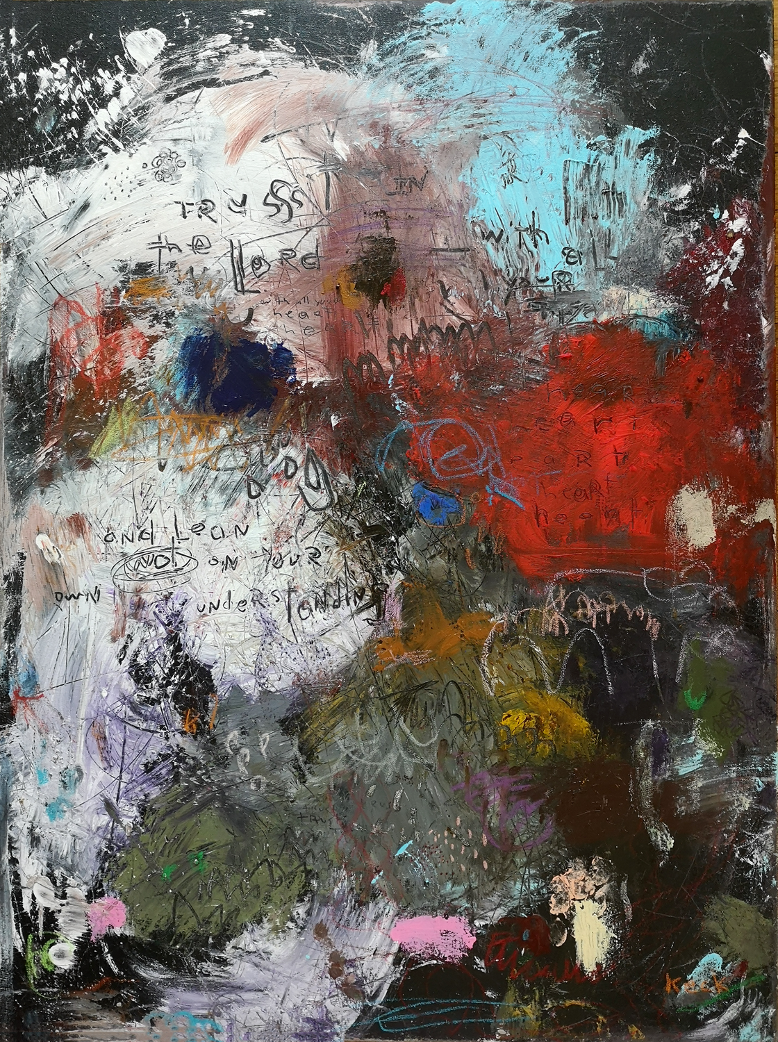 Original Abstract Scripture <br>Painting on Canvas<br>Proverbs 3:5