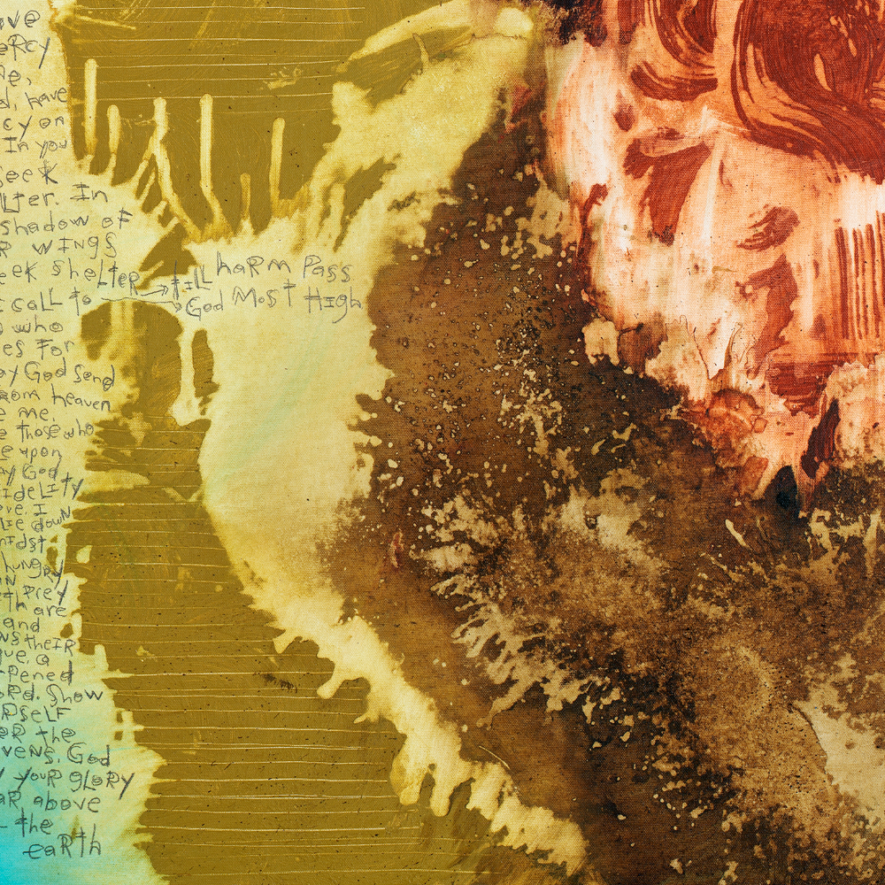 Abstract art with bible verses incorporated. Modern and upscale religious art.