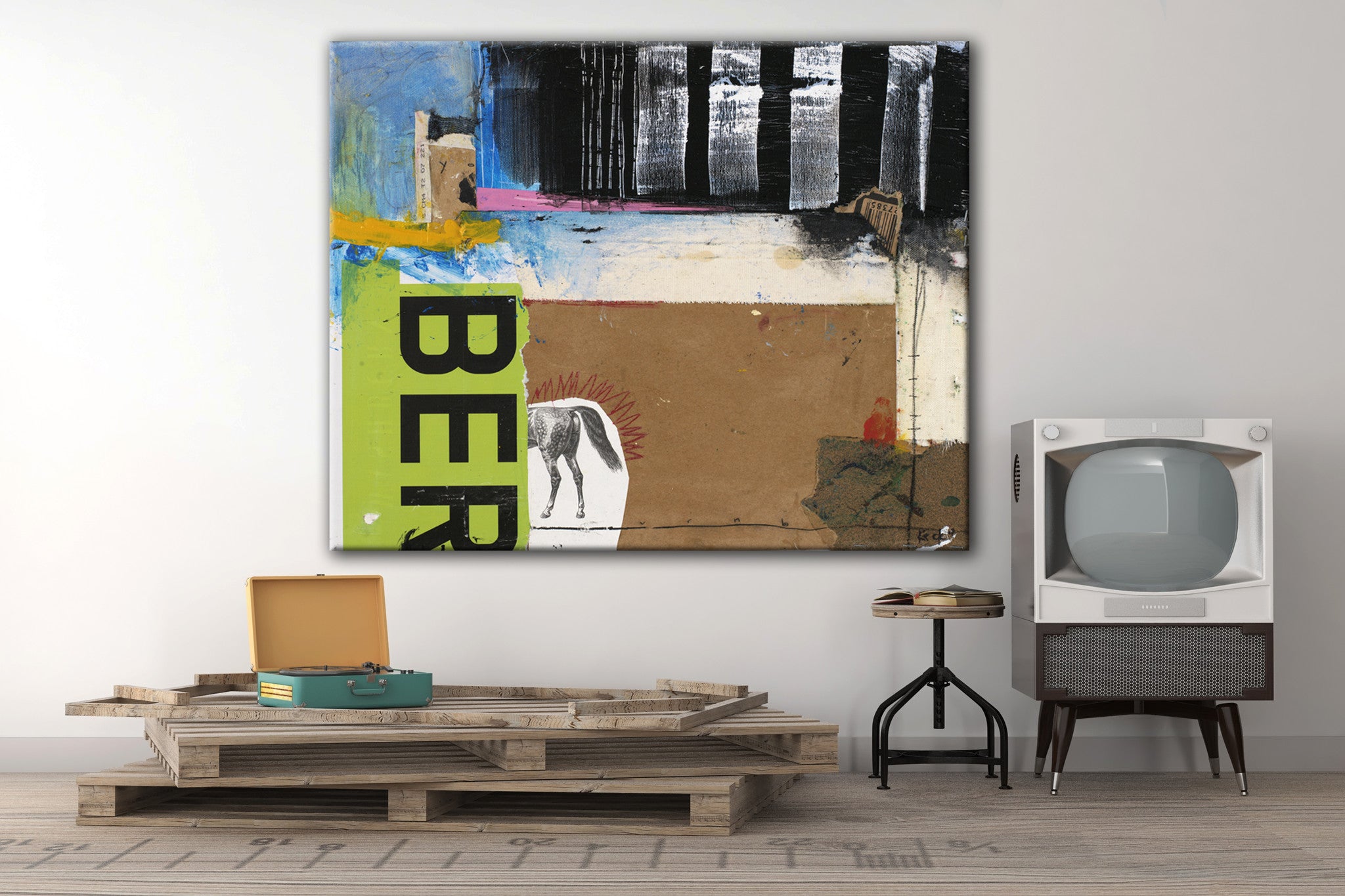 Collage Art Print<br>On Canvas<br> Over Before it Began