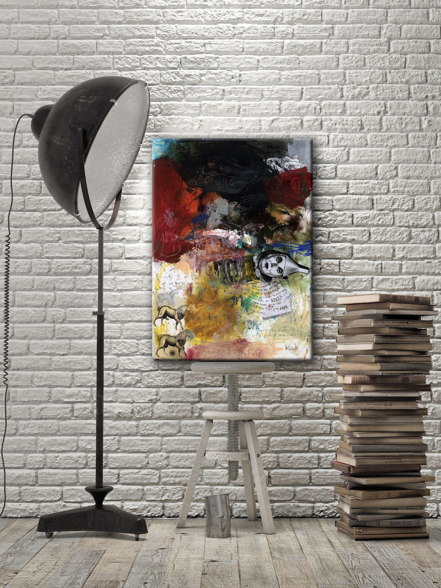MIXED MEDIA ART Canvas Print of Leap After Leap