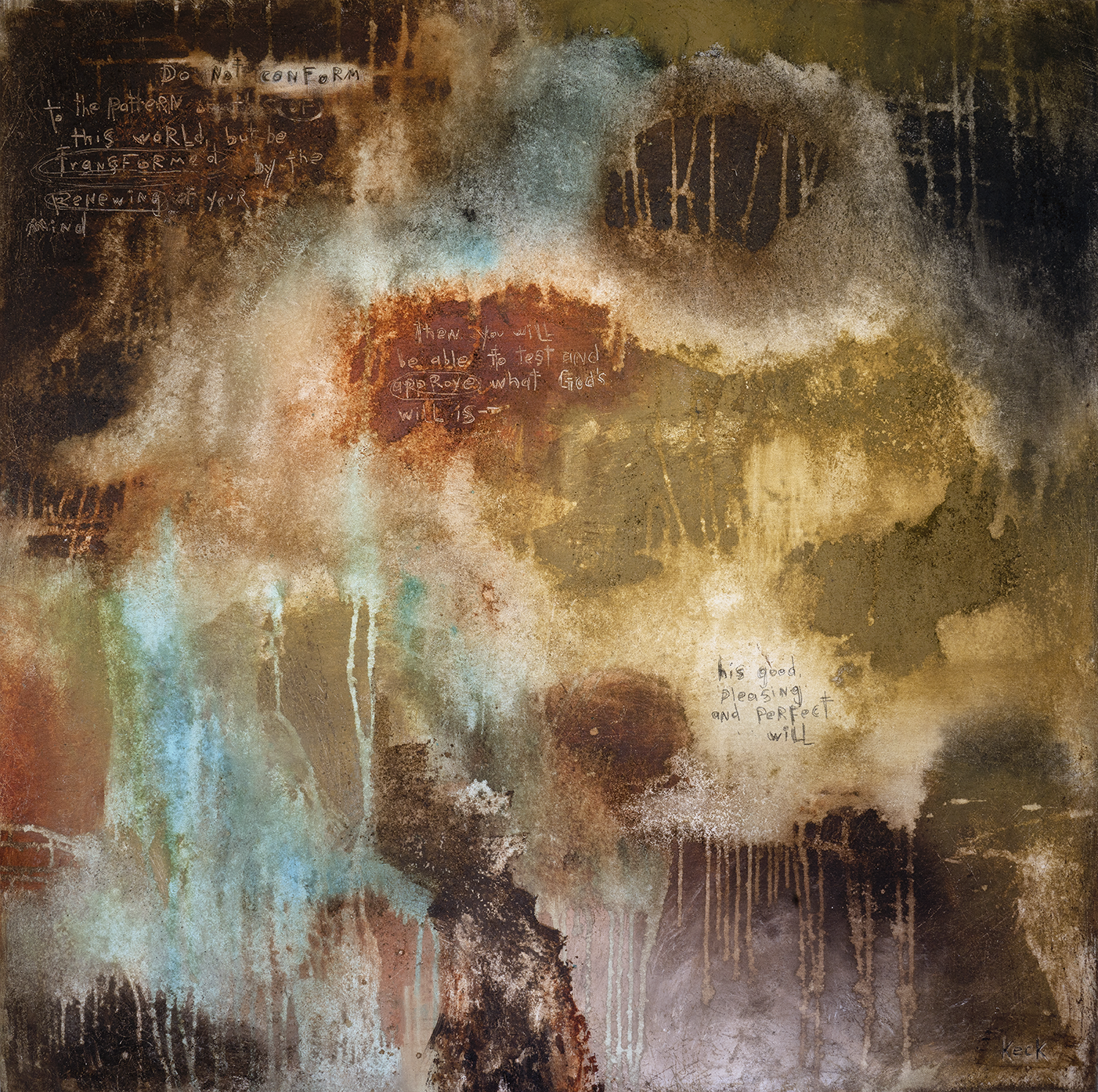 Abstract Scripture Art<br> Canvas Print<br>Romans 12:2