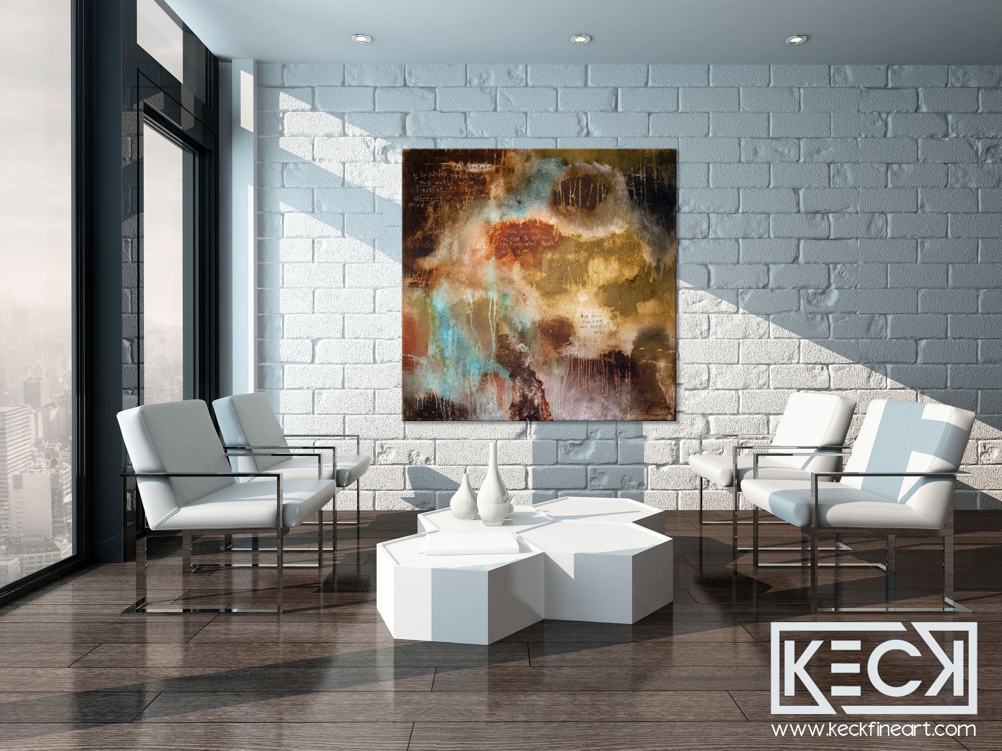 Abstract Scripture Art<br> Canvas Print<br>Romans 12:2