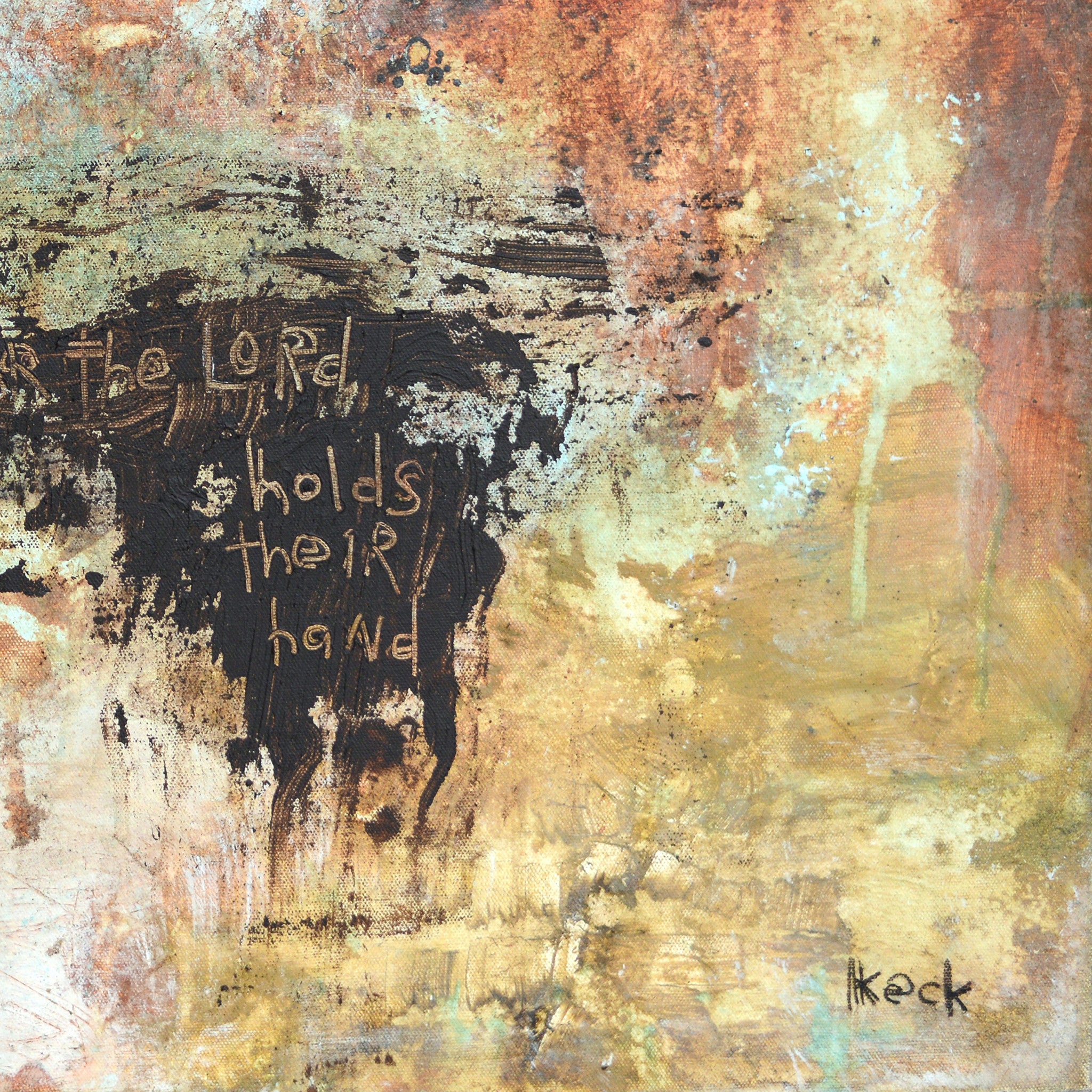 Abstract Scripture Art<br> Canvas Print<br> Psalm 37: 23-24