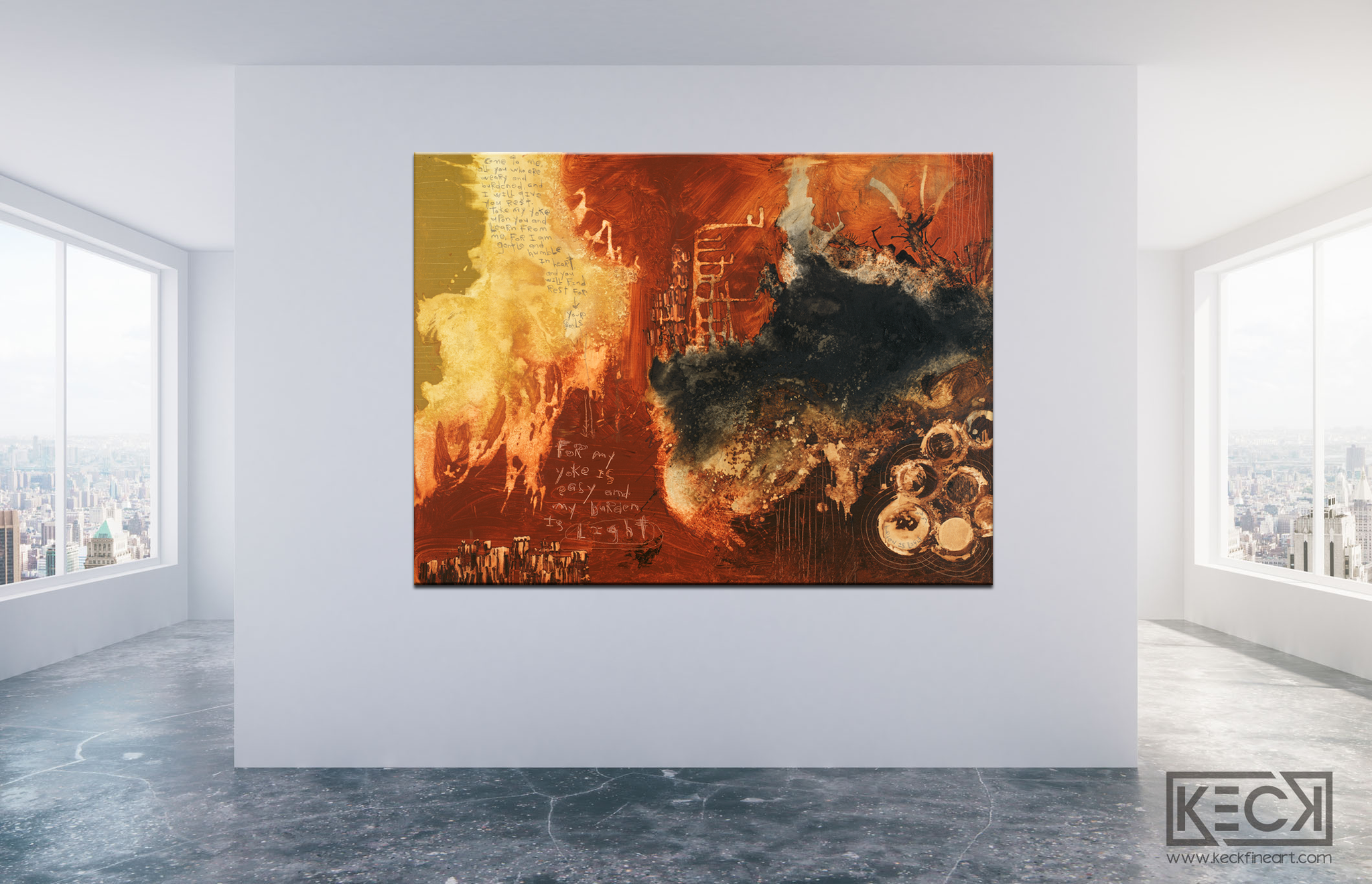 Abstract Art Print<br>Canvas Print<br> Matthew 11:28-30