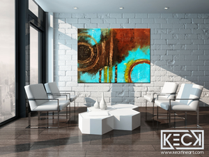Religious, Christian inspired art.  Abstract scripture art with Matthew 7:7-8 