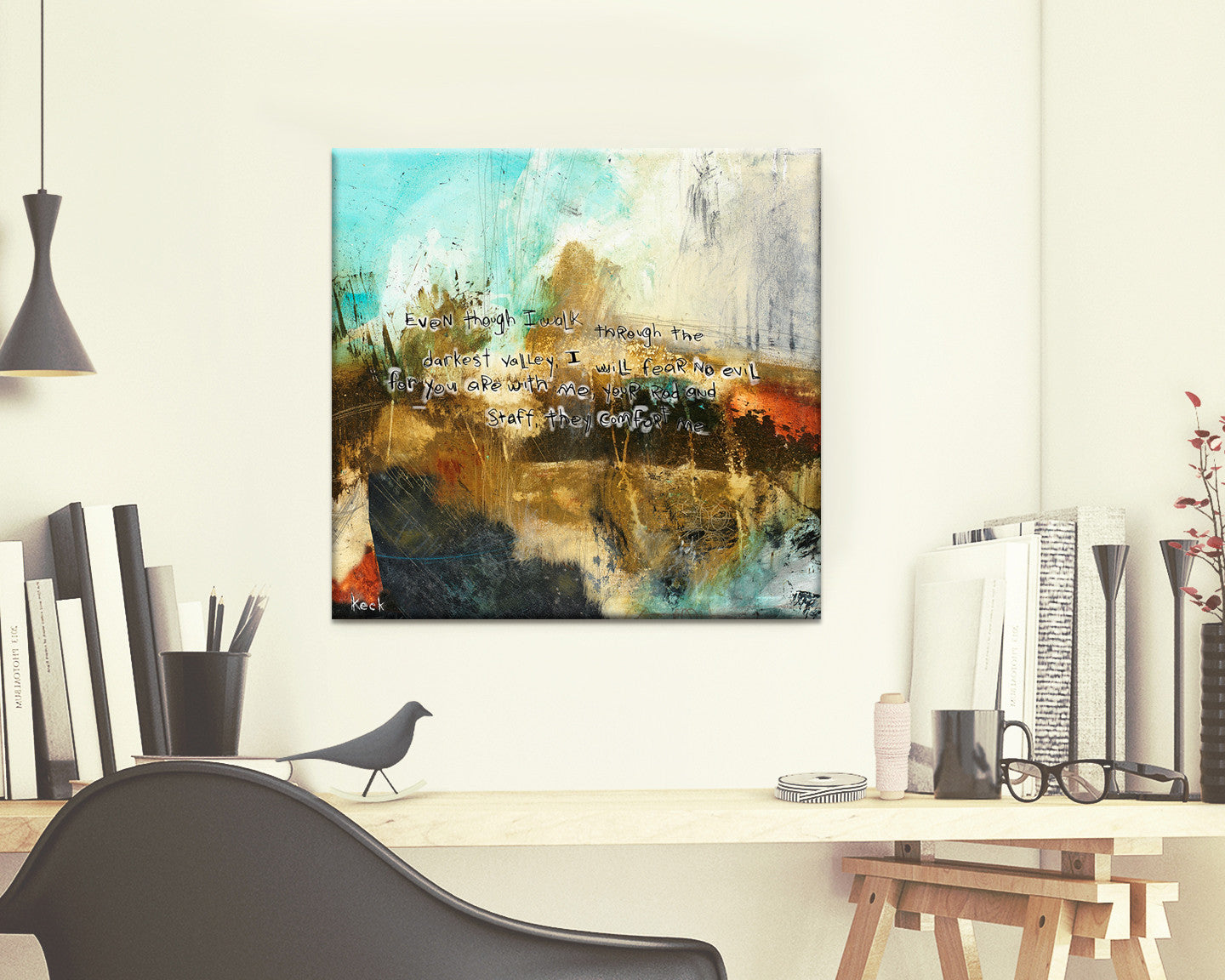 Abstract Scripture Art <br>Canvas Print<br>Psalm 23:4